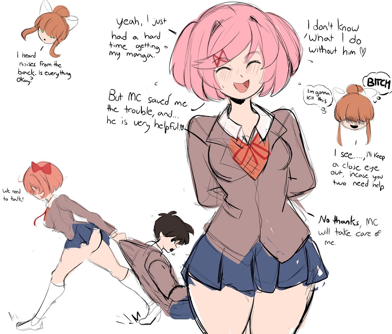 【rak_fork/ddlc/夏树/R18 comic】Play with me - Page 22