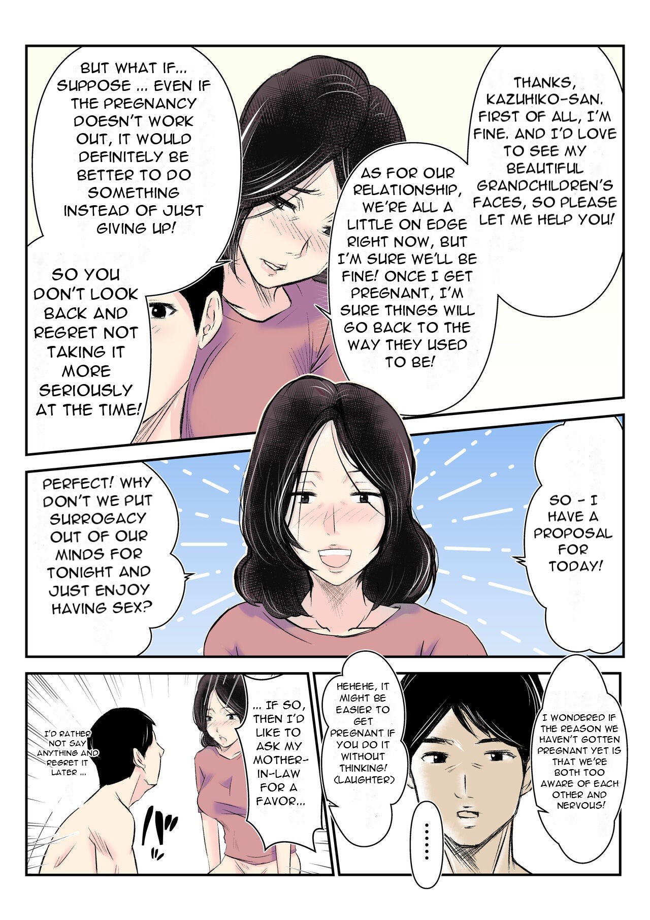 Dairi Shussan o Onegai Sare, Musume no Otto o Netotte Shimatta Inbo - A Lewd Mother who was Asked to be a Surrogate for Her Daughter and Ended up Sleeping with... page 23 original parody - handjob inseki hentai manga - read online free