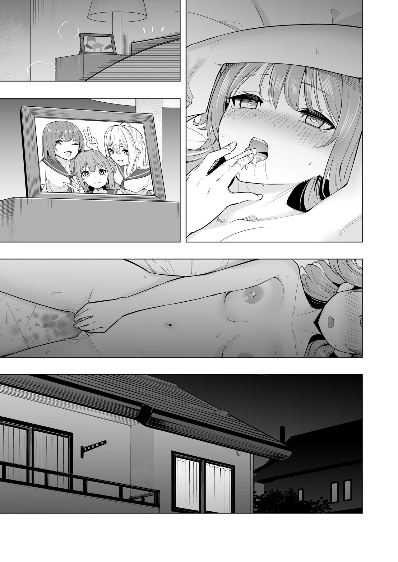 Onaniibyou ga Manenshita Sekai de Nakayoshi Joshi wa Ecchi ni Kuruu page 45 original parody - females only schoolgirl uniform hentai manga - read online free