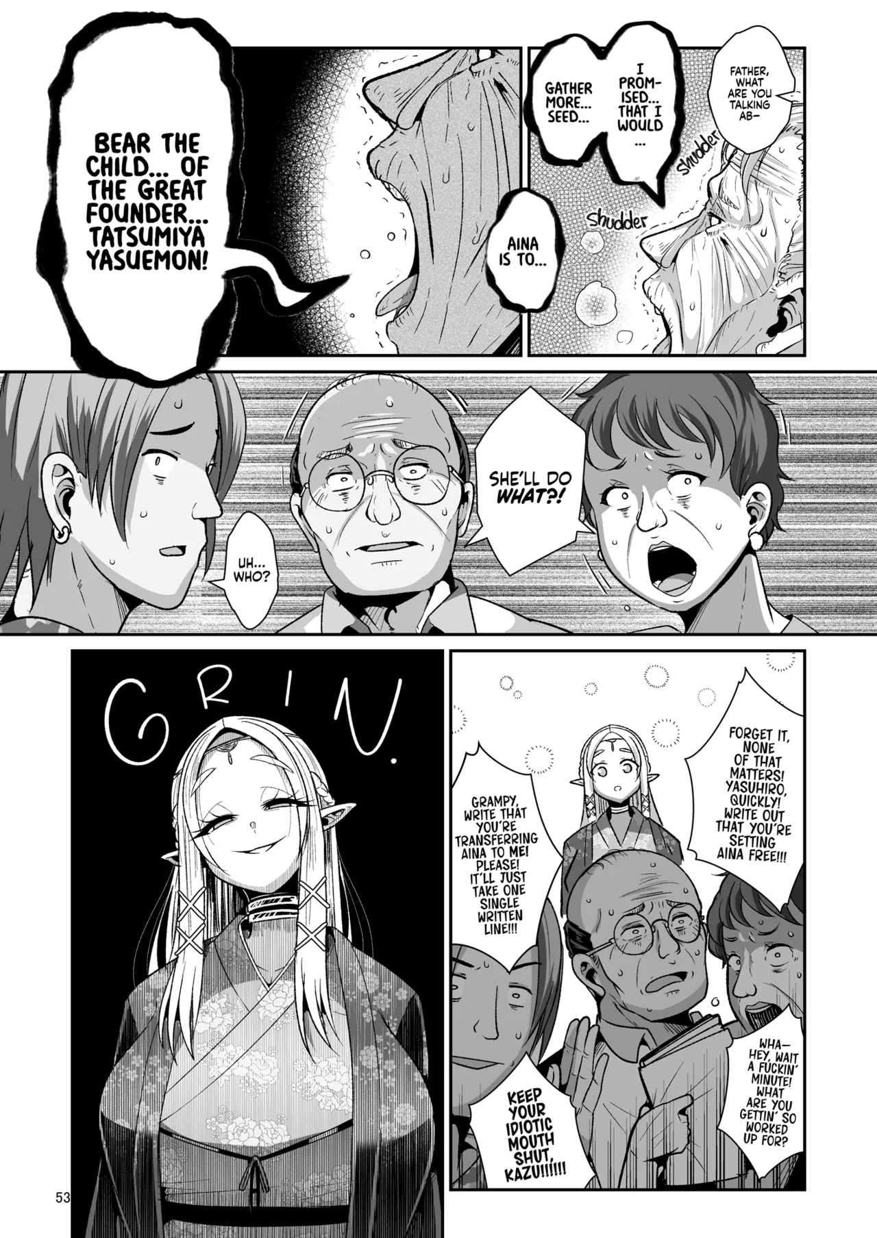 H Seidorei Elf no Souzoku Mondai ni Tsuite ~ Rinjuu-hen | Machinations of an Elven Concubine Part One: Deathbed page 55 original parody - elf big breasts hentai manga - read online free