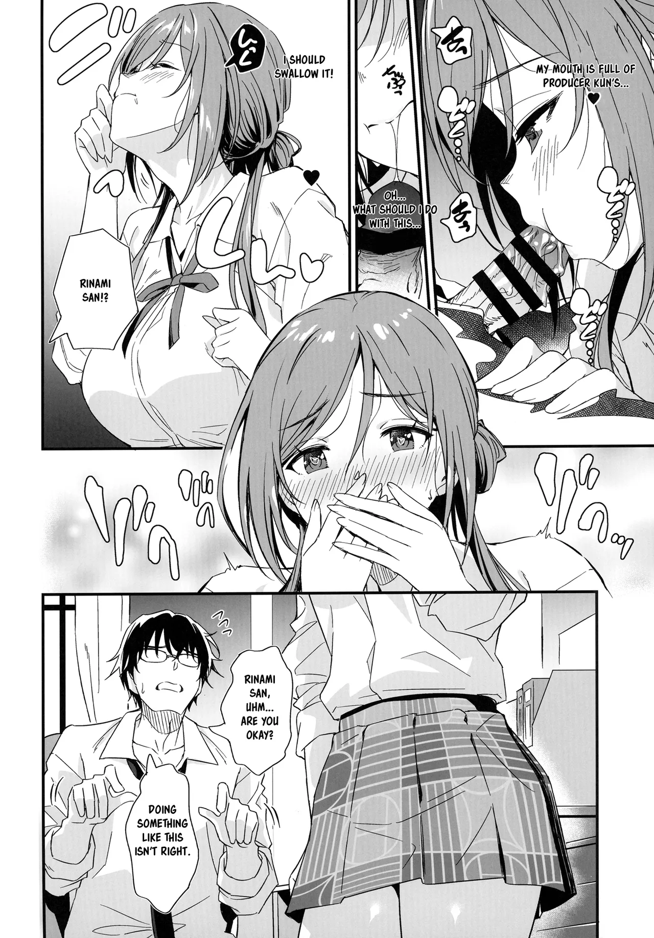 Ecchi na Koto wa Rinami Onee-chan ni Makasenasai! | Leave the lewd stuff to Rinami Oneechan! page 14 featuring producer the idolmaster parody - big breasts schoolgirl uniform hentai manga - read online free