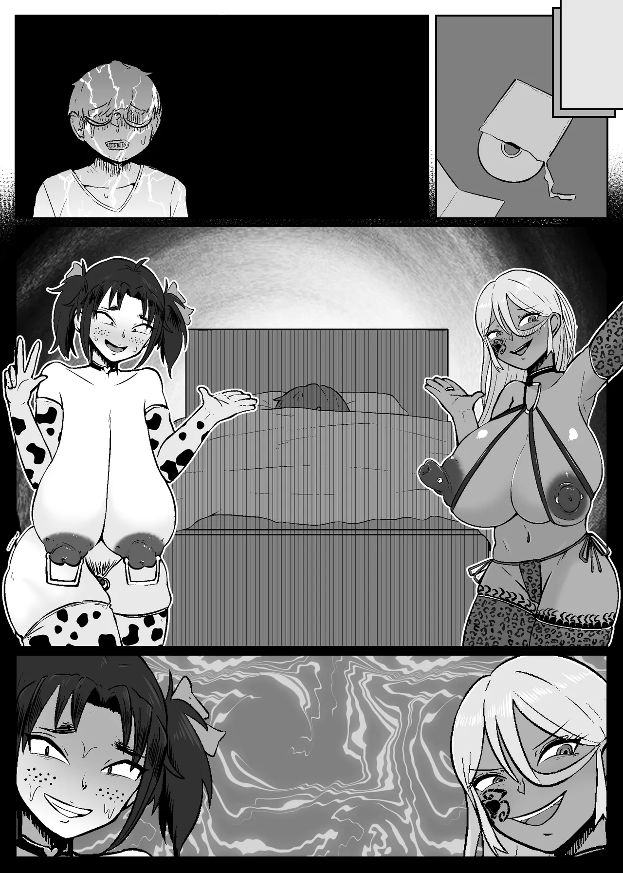 Bitch to Dasa InCha ni Kawatteshimatta Kimajime Osananajimi to Yankee Ane ni Hamerarete Jinsei Shuuryou suru Boku page 23 original parody - big breasts piercing hentai manga - read online free