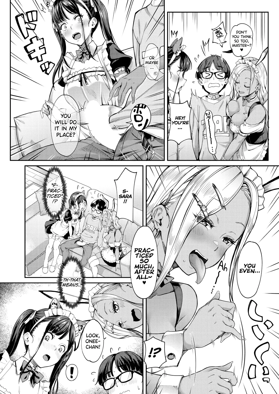 Kanojo no Imouto wa Nikushoku-kei Gal | My Girlfriend's Little Sister is a Carnivorous Gyaru Ch. 3 page 9 - maid garter belt hentai manga - read online free
