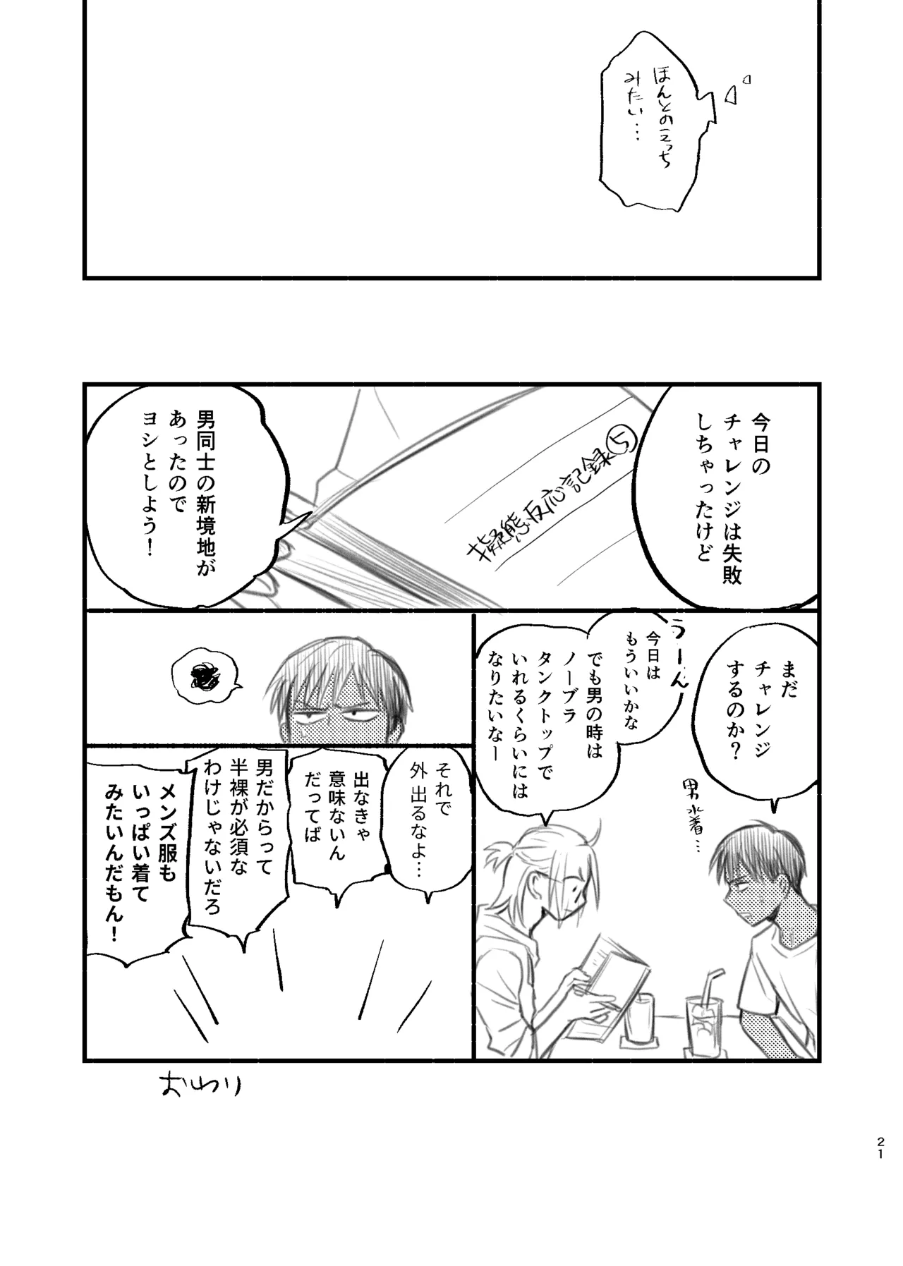 Otoko Mizugi Challenge no Hon page 21 original parody - swimsuit glasses hentai manga - read online free