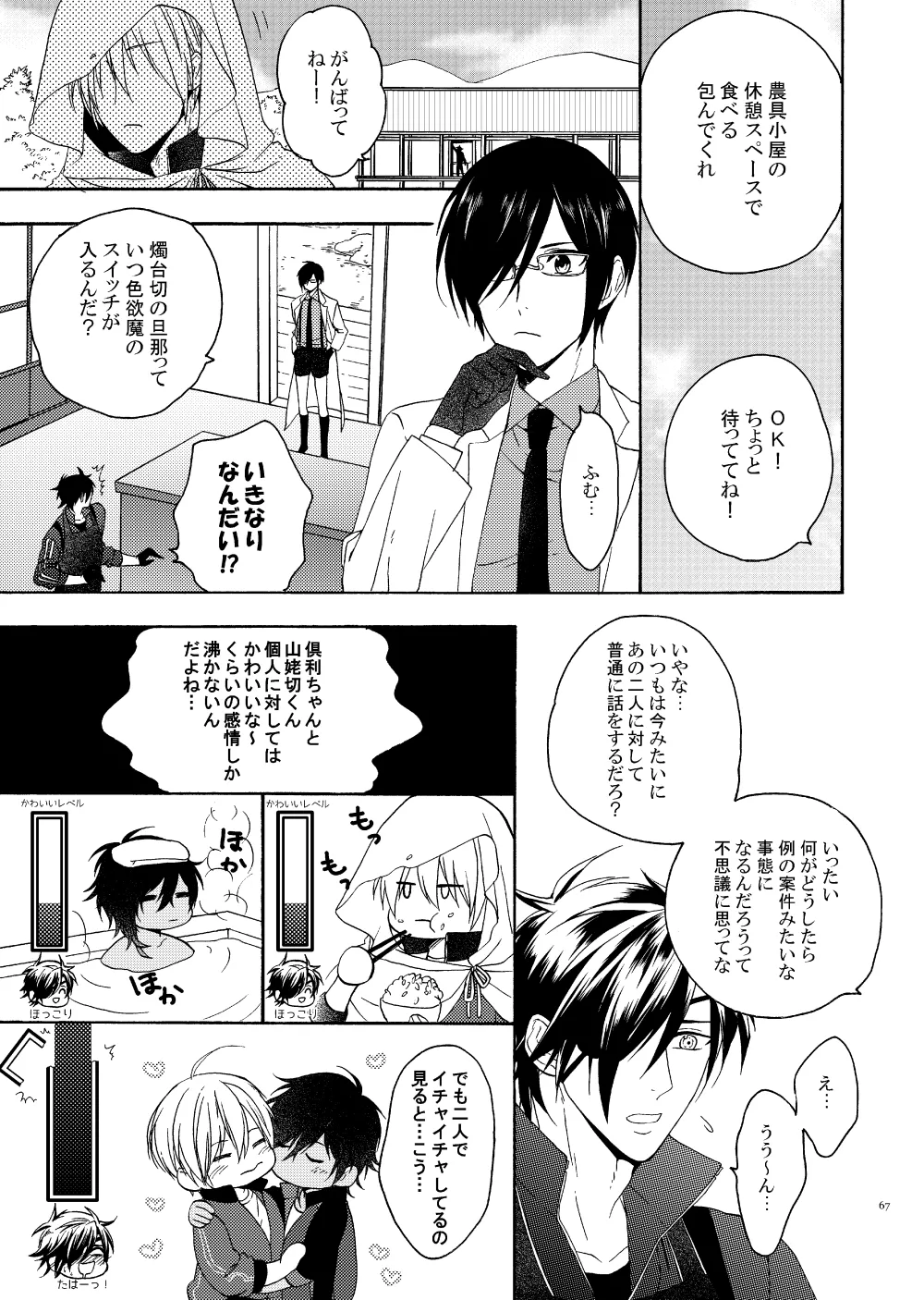 Deki Agatteru Kurinba no Futafuri o Matomete Peropero suru page 64 featuring shokudaikiri mitsutada touken ranbu parody - group anal hentai manga - read online free