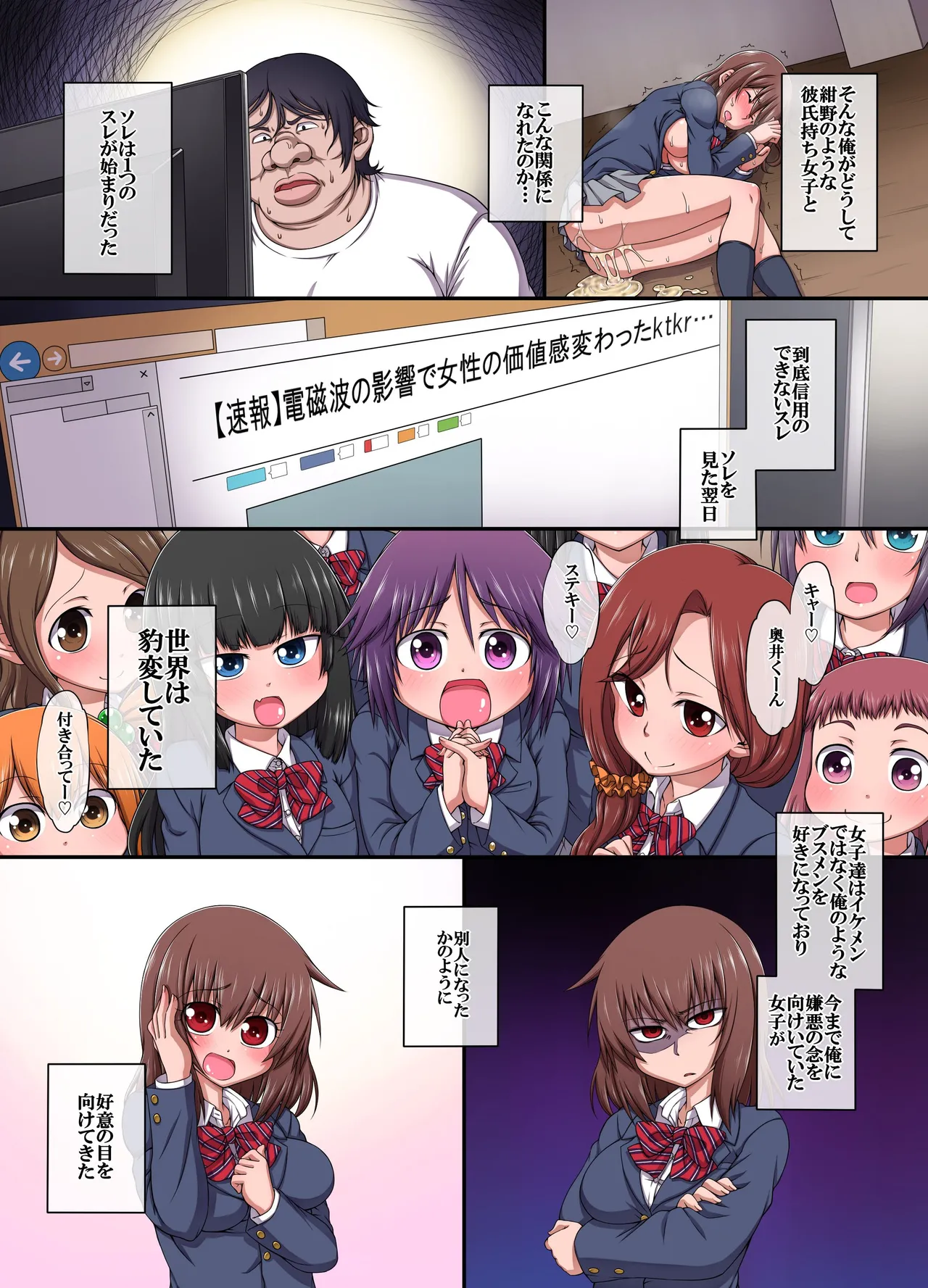 Denjiha ga Sekaijuu no Onna o Nounai Kaihen Shi Busamen no Ore ga Kyuu ni Mote Hajime Onna-tachi ga Hirefusu Sekai - Page 6