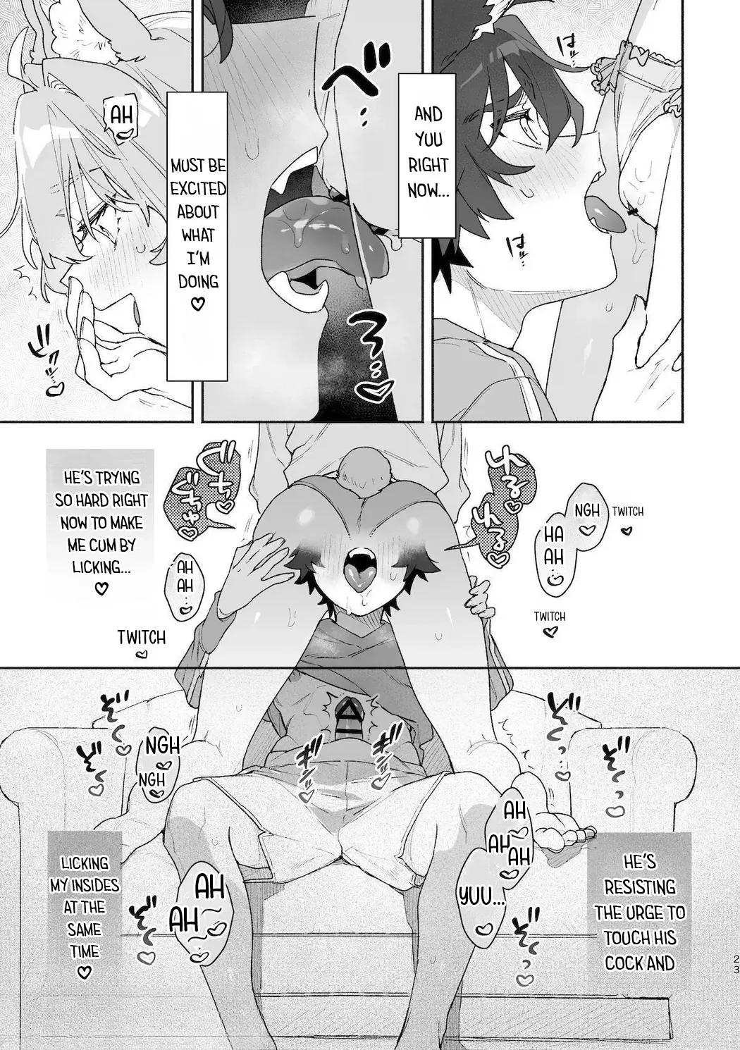 [UsachanGET] ♂ ga uke. Usagi-chan × ōkami-kun 2 | ♂ is the bottom. Rabbit-chan x Wolf-kun 2 [English] [Lunaslurp] page 25 original parody - wolf boy leg lock hentai manga - read online free
