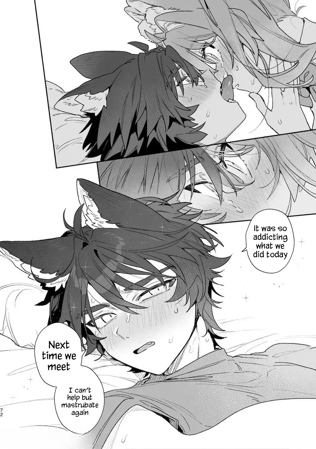 [UsachanGET] ♂ ga uke. Usagi-chan × ōkami-kun 2 | ♂ is the bottom. Rabbit-chan x Wolf-kun 2 [English] [Lunaslurp] page 74 original parody - wolf boy leg lock hentai manga - read online free