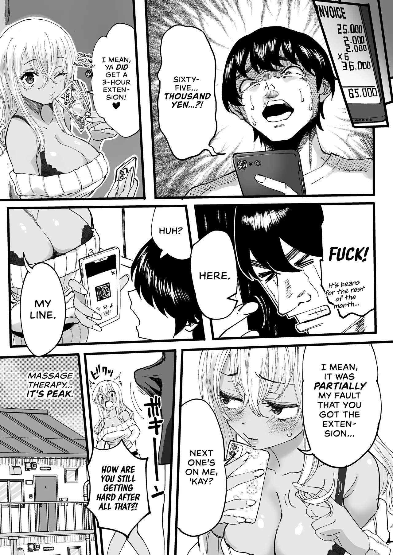 Kurogal Men-esthe Jou ga Yarasetekureru Hanashi | Happy Endings with a Tanned Gyaru Massage Therapist page 41 original parody - kissing big breasts hentai manga - read online free