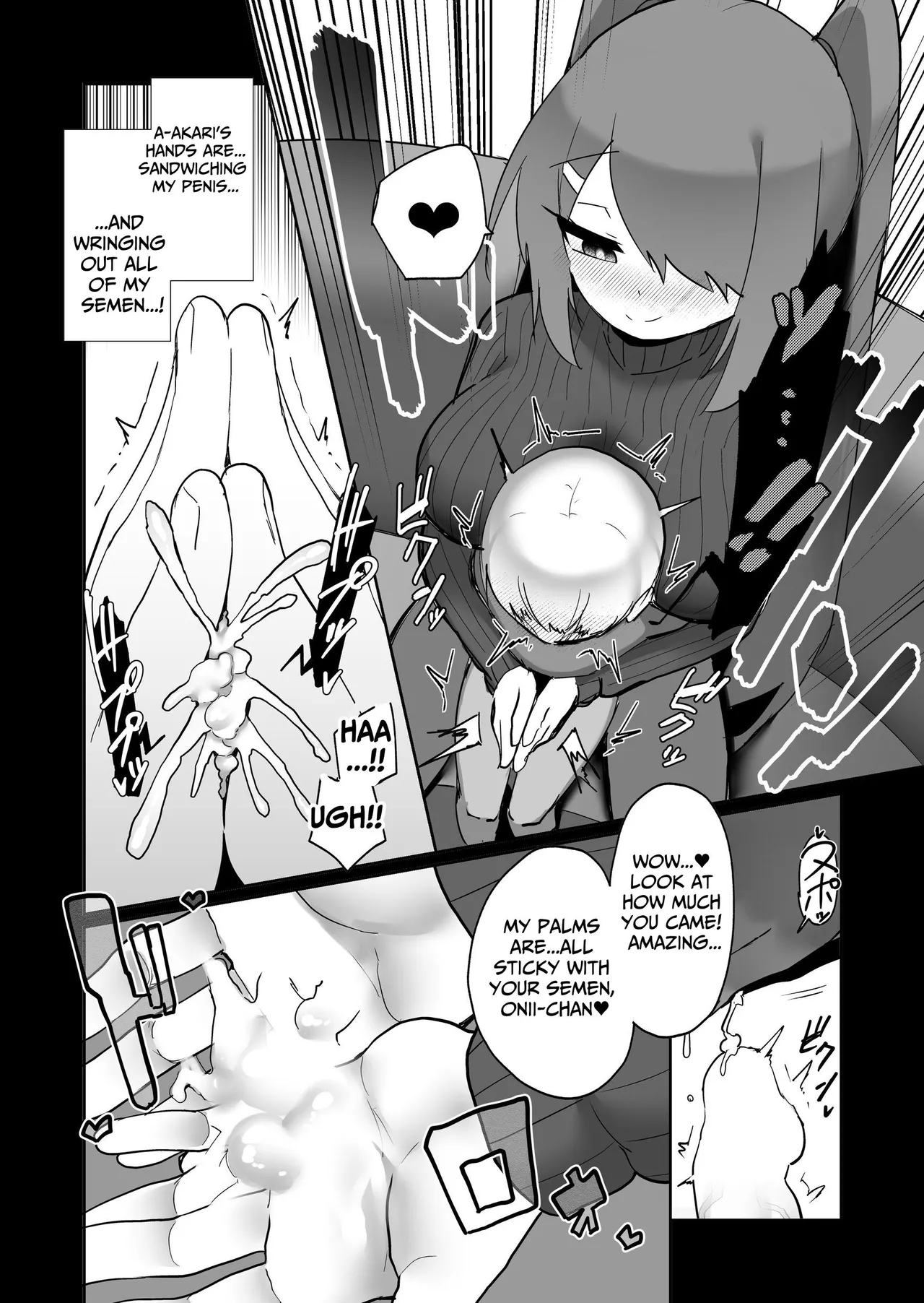 Ai mo Size mo Dekai Imouto no Hanashi | My Little Sister Has a Big Body...And a Big Heart! page 39 original parody - handjob big breasts hentai manga - read online free