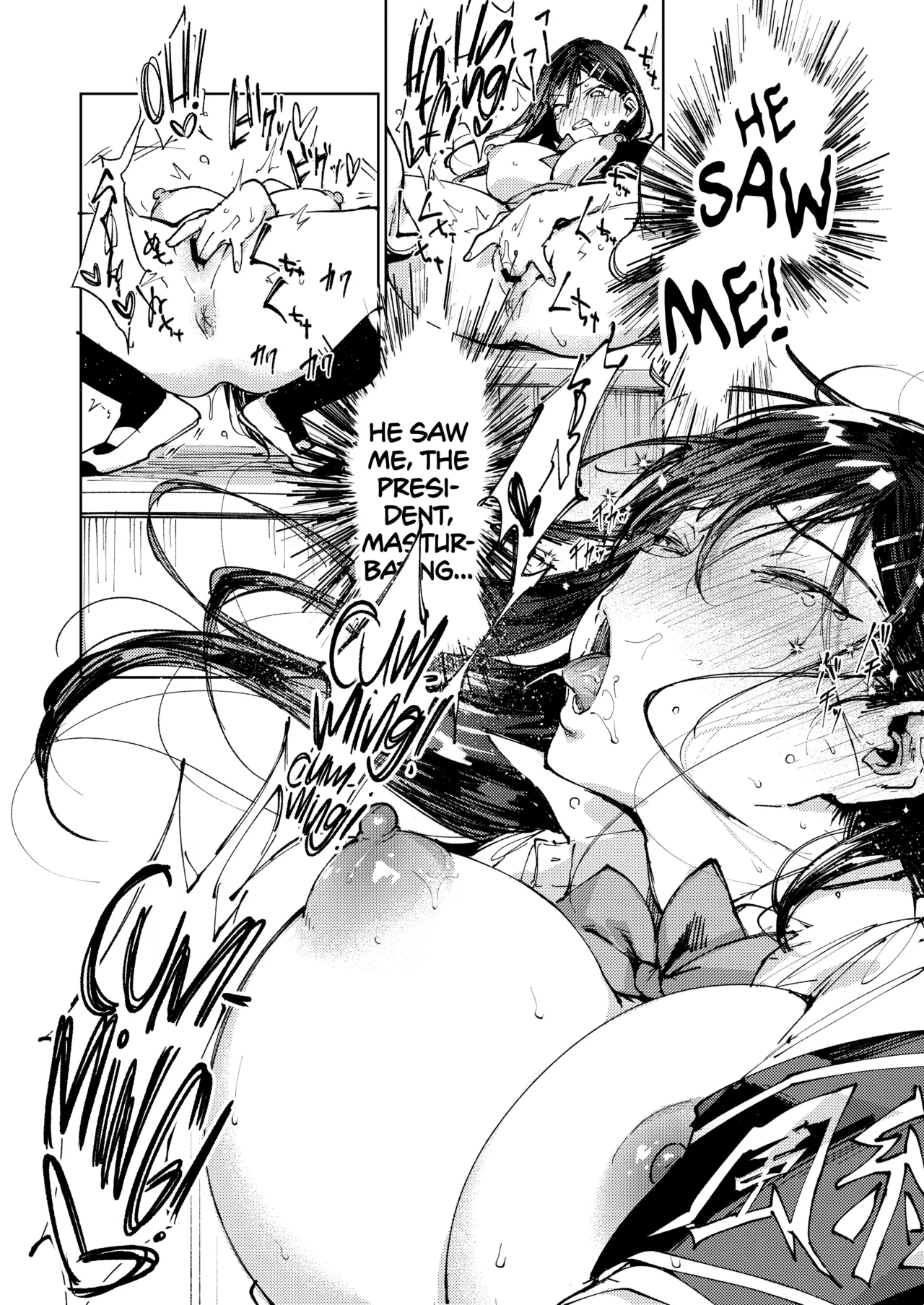 Kiritsu ni Kibishii Fuuki Iinchou wa Kounai de Himitsu no Dosukebe Onanie ga Yamerarenai! | The Strict Head of the DIsciplinary Committee Just Can't Stop Masturbating at School! page 47 original parody - squirting big breasts hentai manga - read online free