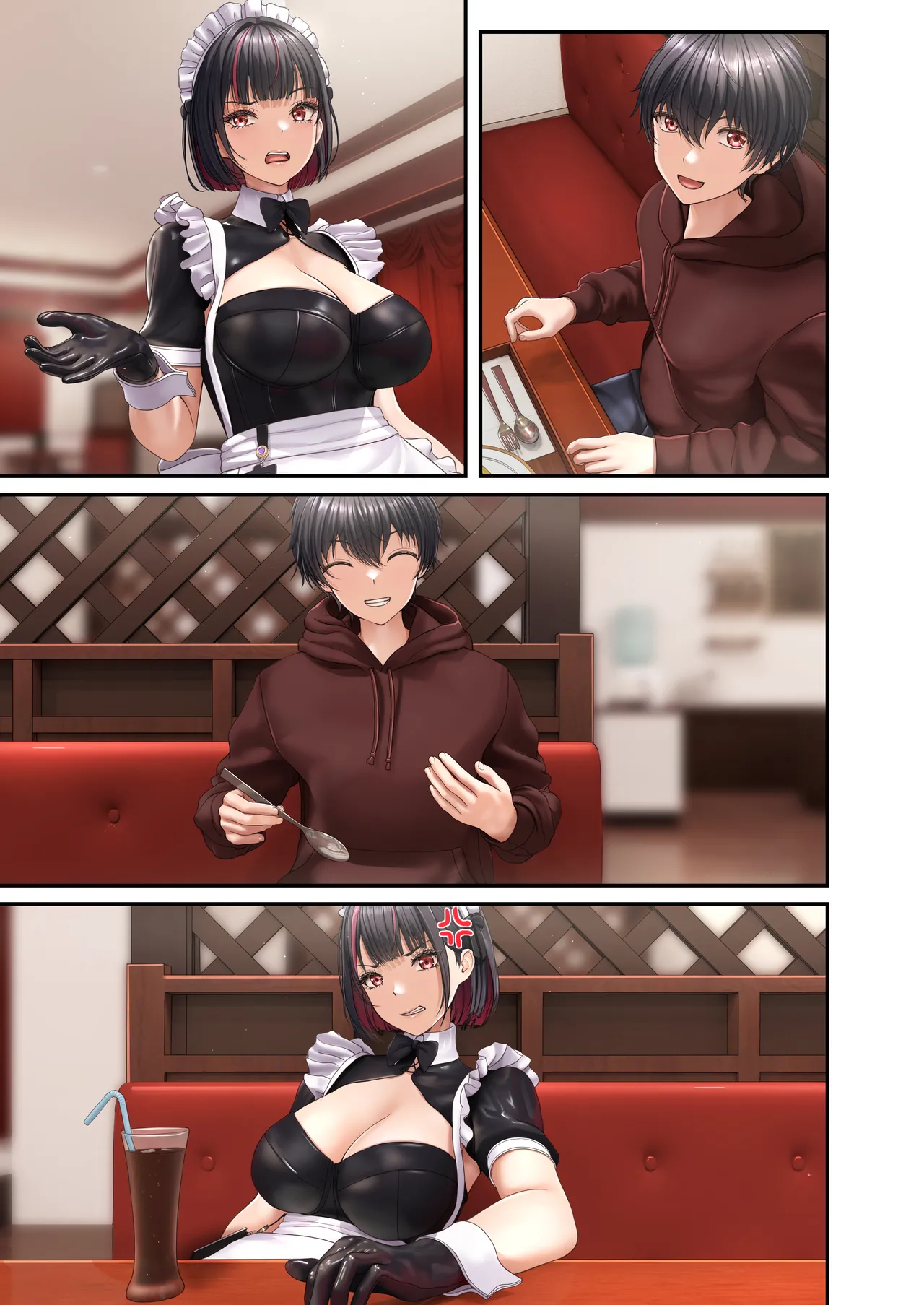 Tonari no Seki no Ko ga Maid Cafe Jou Datta Node H na Onegai shitara Hangeki sarete Shasei Kanri sareta Hanashi page 50 original parody - maid handjob hentai manga - read online free