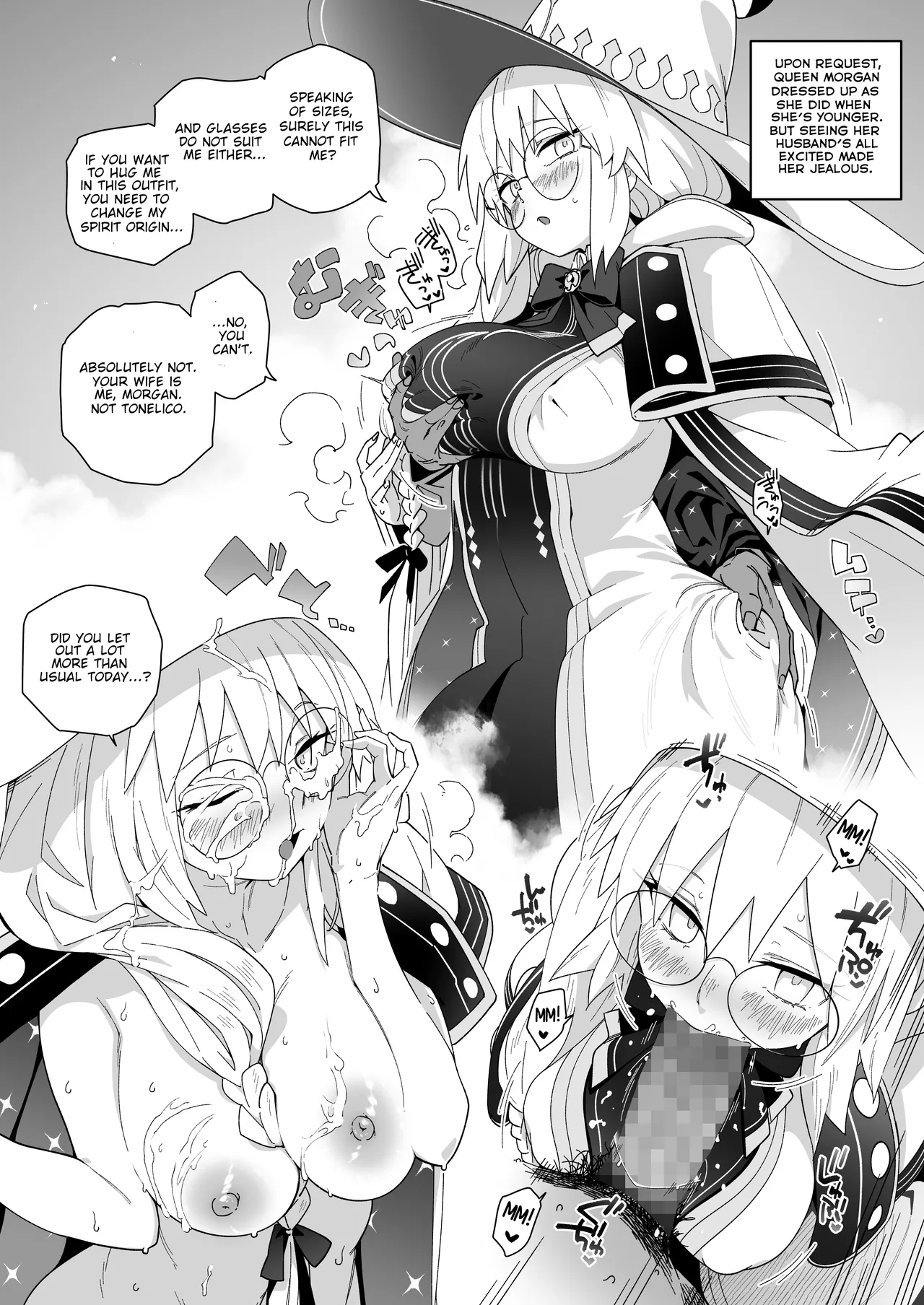 Morgan ga Otto to Issho ni Ase o Kaku Hon. | A Book about Morgan Getting Sweaty Together with Her Husband. page 33 featuring morgan le fay fate grand order parody - sole female sole male hentai manga - read online free