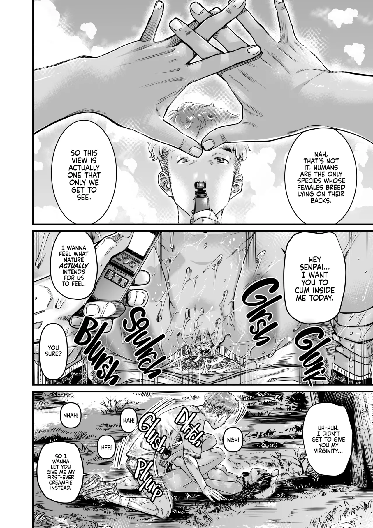 Hiyake no Zenra Girl wa, Doutei o Sotsugyou shita bakari no Senpai ni Hamedori saseru | The Tanlined Former Town Bike Wants to Make an Exhibitionist Sex Tape With Her Formerly Virgin Senpai page 27 original parody - uncensored urination hentai manga - read online free