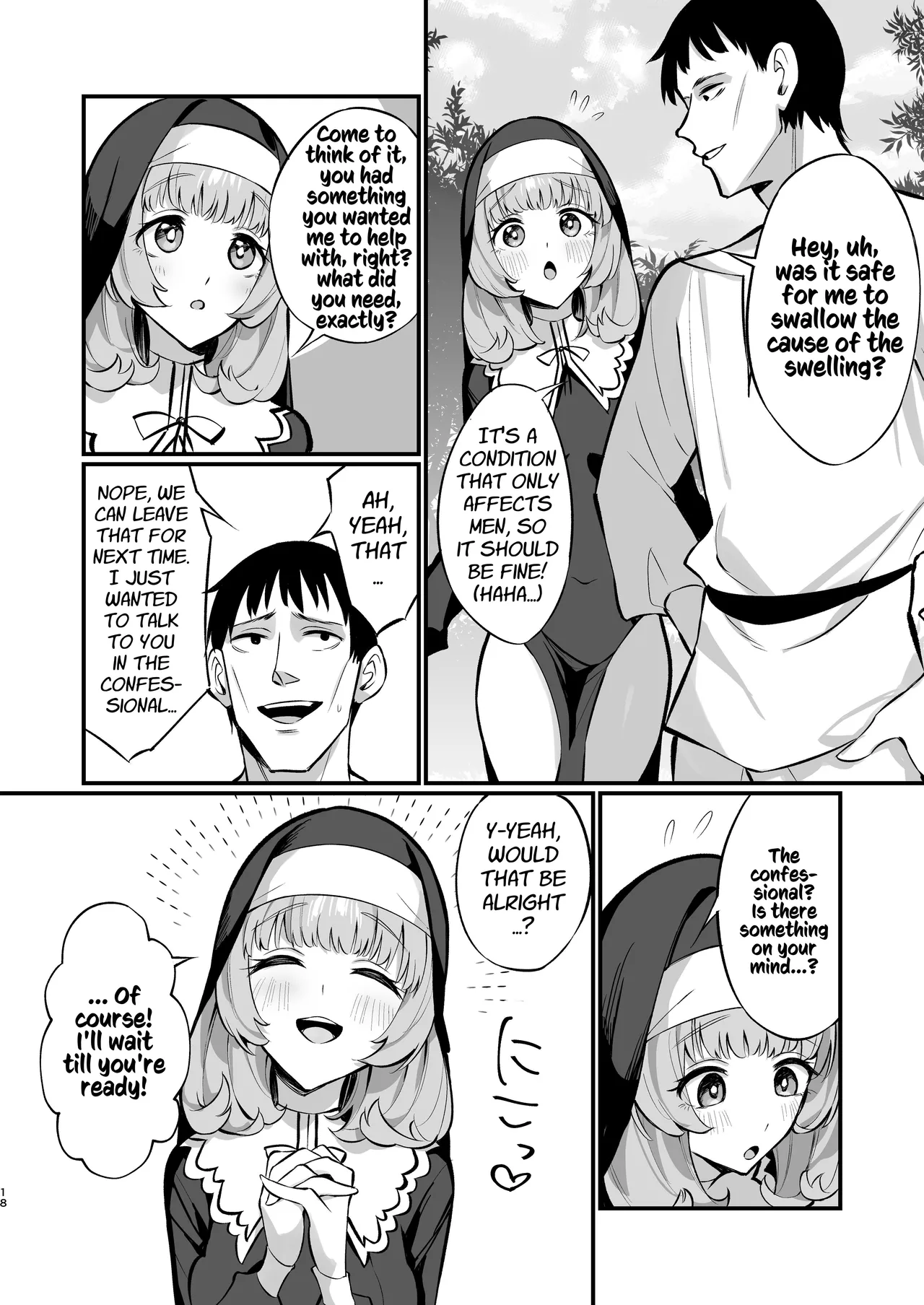 [Unahouse (Unacchi)] Sister Kanzen Haiboku. ~Muchi na Sister ga honnou de Hatsujo Koubi Surumade~ | A Sister's Absolute Defeat: Until an Innocent Nun Enters Heat and Indulges in Passionate Mating Sex [English] [Kusanuu] [Digital] page 18 original parody - sole female sole male hentai manga - read online free