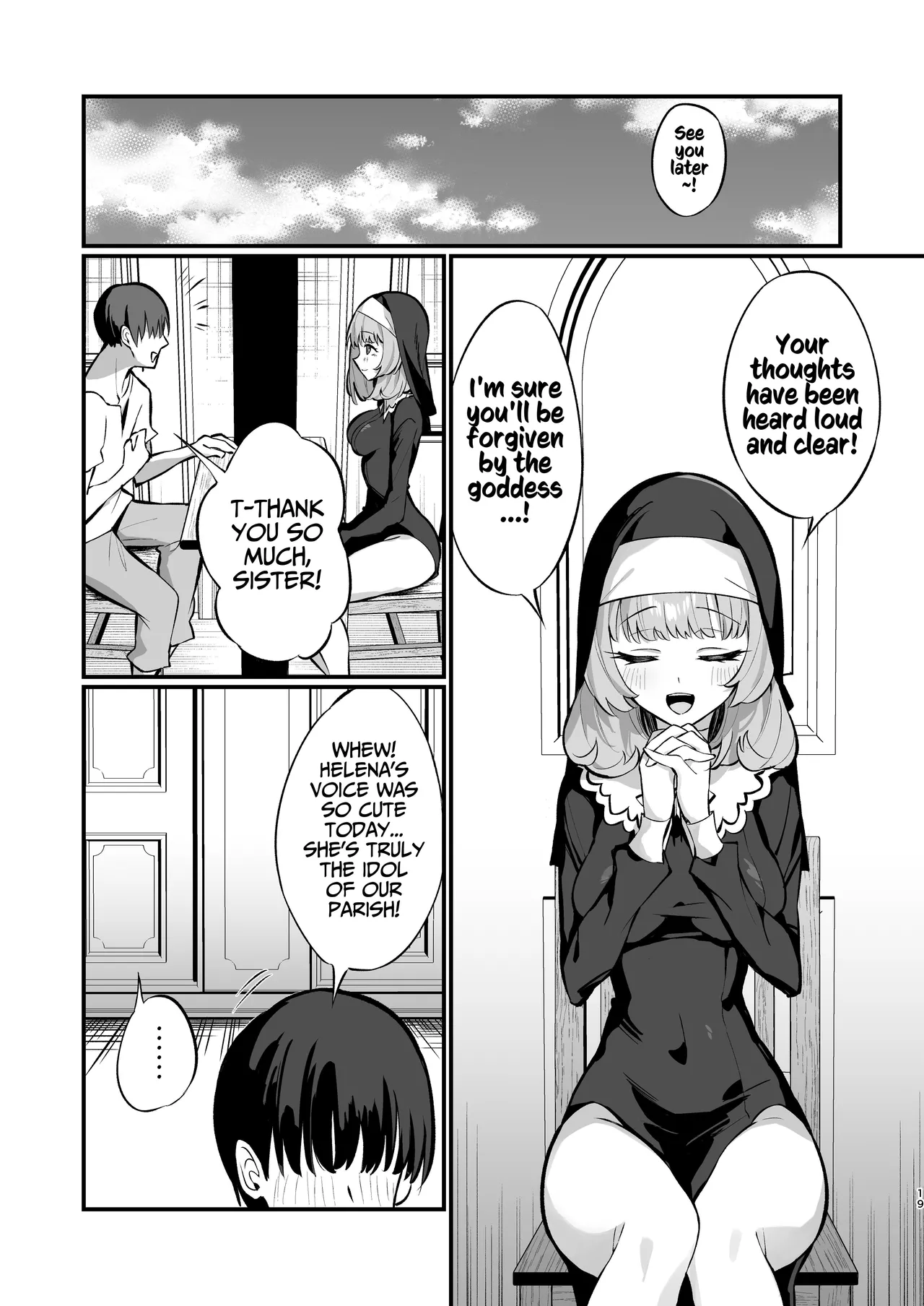 [Unahouse (Unacchi)] Sister Kanzen Haiboku. ~Muchi na Sister ga honnou de Hatsujo Koubi Surumade~ | A Sister's Absolute Defeat: Until an Innocent Nun Enters Heat and Indulges in Passionate Mating Sex [English] [Kusanuu] [Digital] page 19 original parody - handjob nun hentai manga - read online free