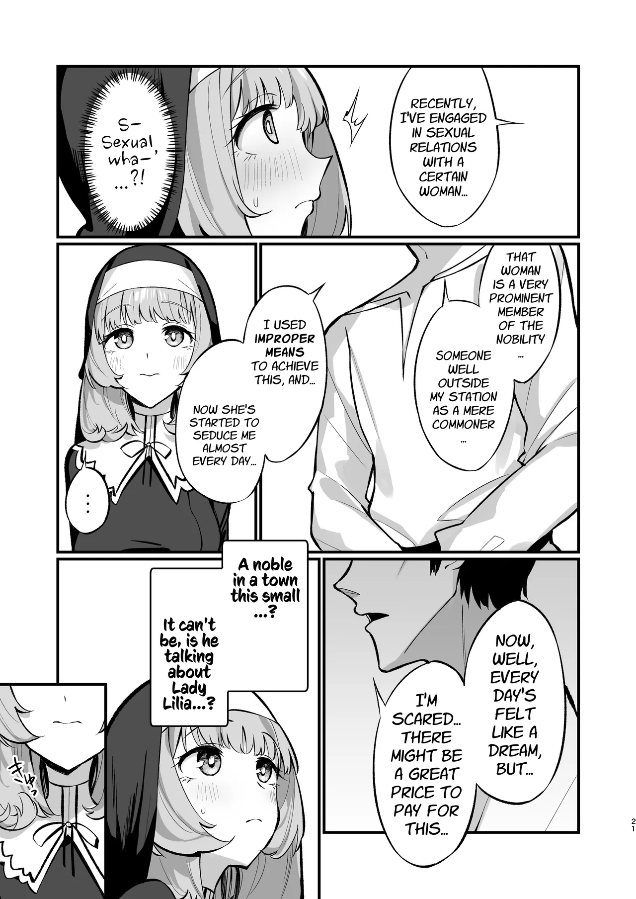 [Unahouse (Unacchi)] Sister Kanzen Haiboku. ~Muchi na Sister ga honnou de Hatsujo Koubi Surumade~ | A Sister's Absolute Defeat: Until an Innocent Nun Enters Heat and Indulges in Passionate Mating Sex [English] [Kusanuu] [Digital] page 21 original parody - handjob nun hentai manga - read online free