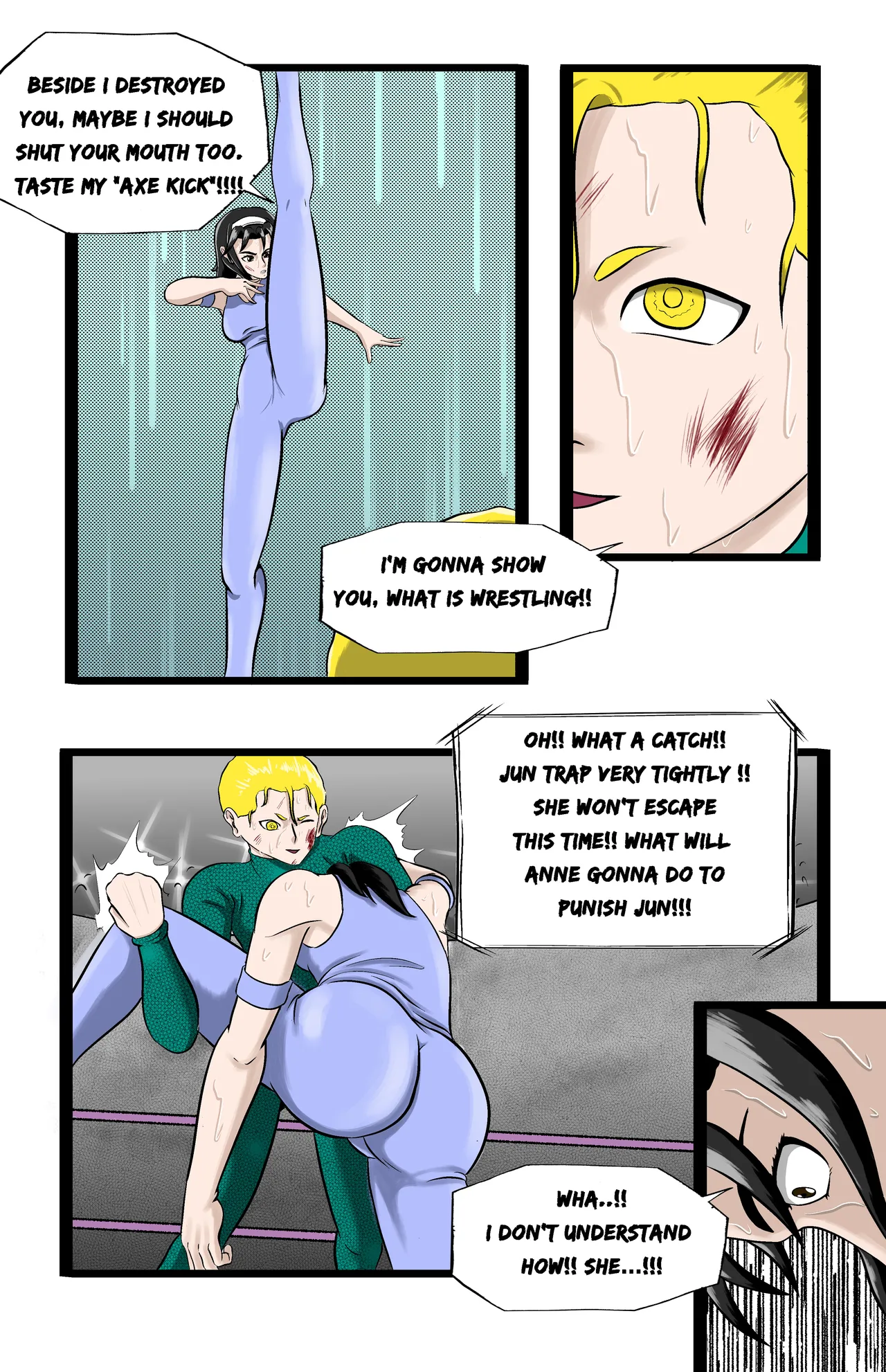 Infiltration page 151 featuring benikage - ryona wrestling hentai manga - read online free