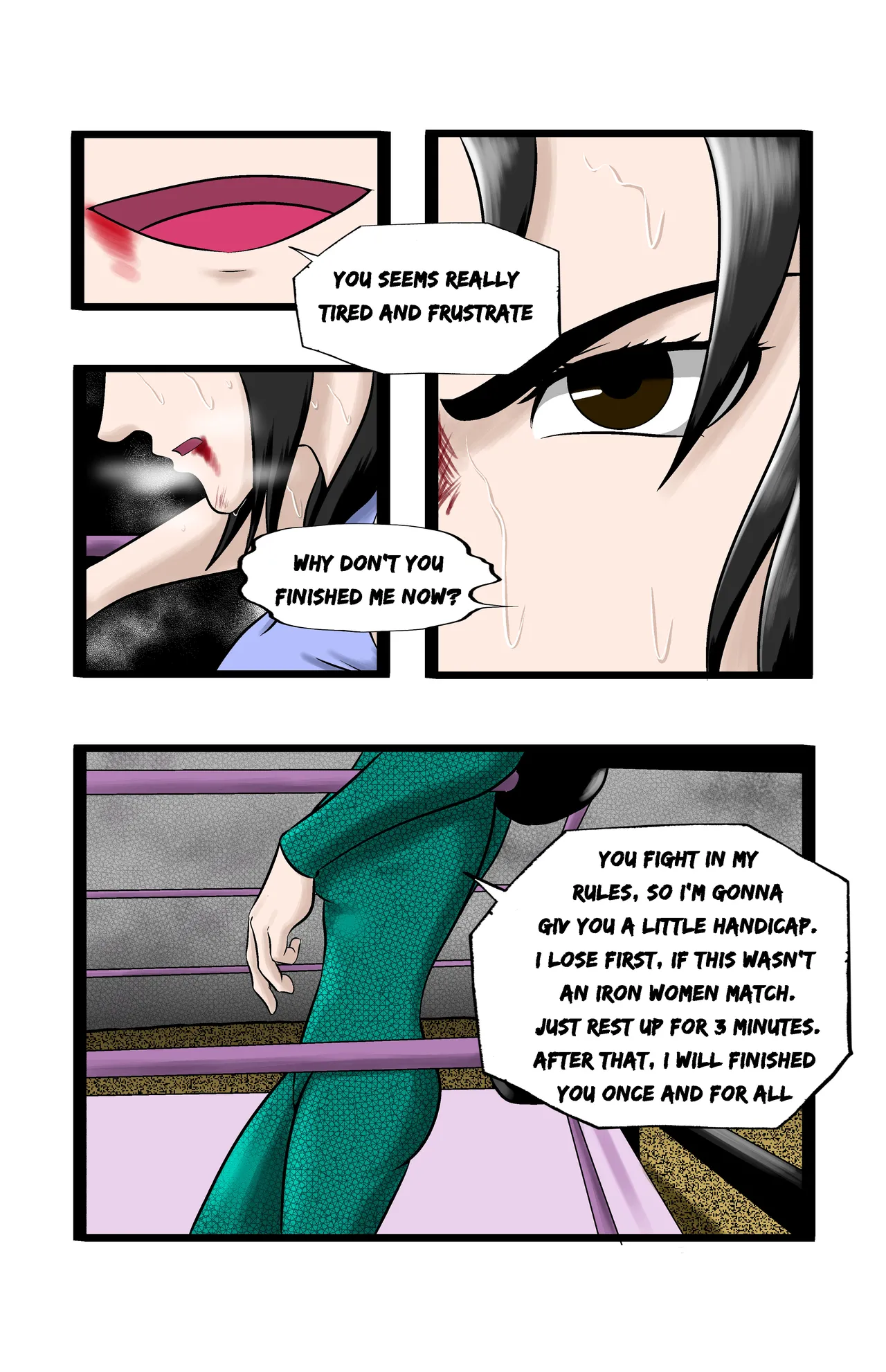 Infiltration page 177 featuring benikage - ryona wrestling hentai manga - read online free