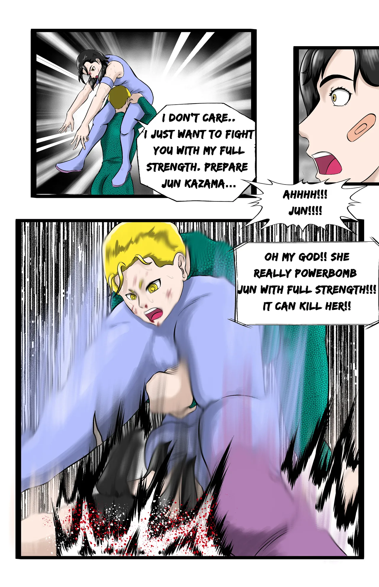 Infiltration page 199 featuring benikage - ryona wrestling hentai manga - read online free