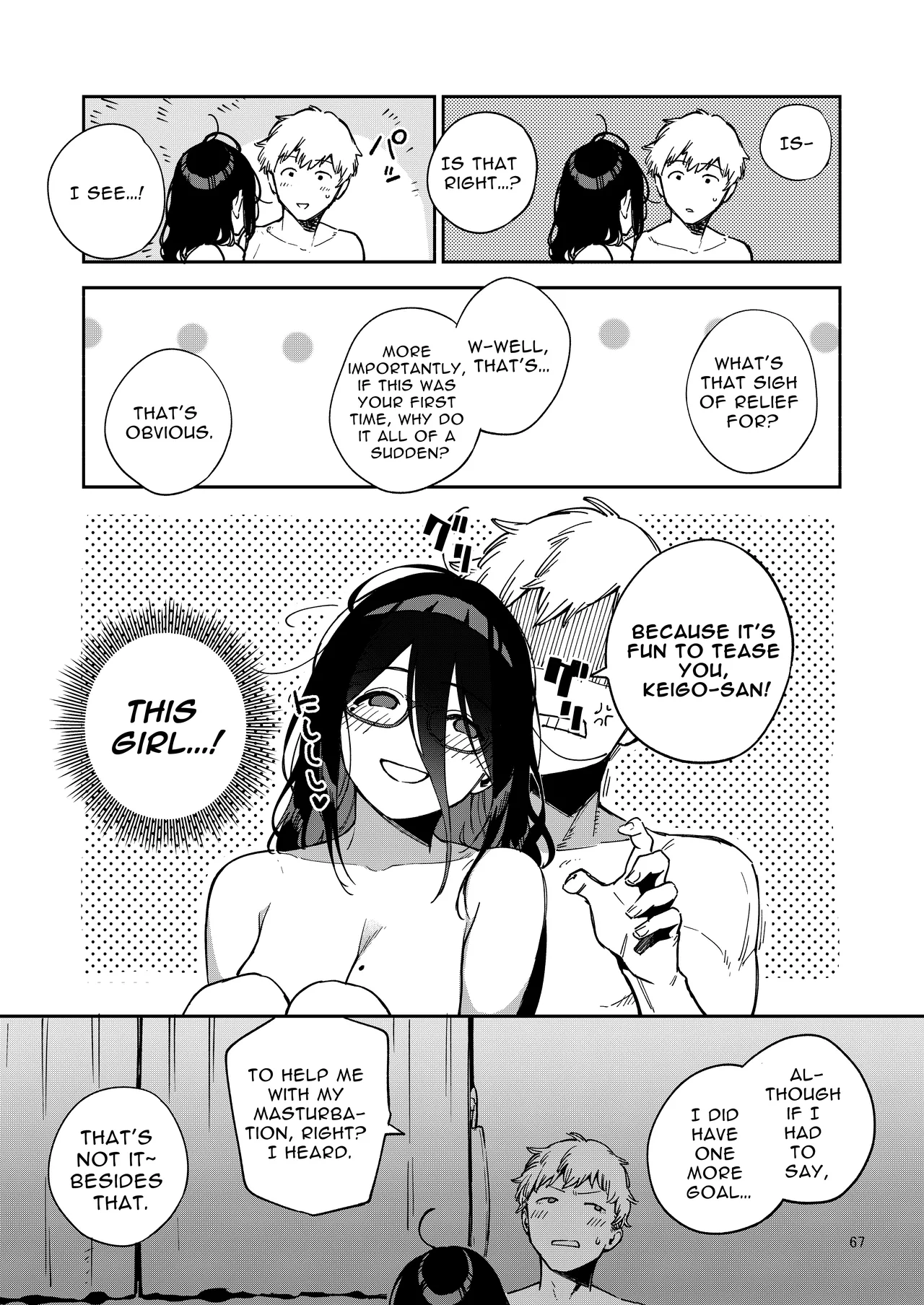 Tonari no Ayane-san Itazura Jidori to Oshioki Ecchi Hen | My Neighbor Ayane page 67 original parody - big breasts unusual pupils hentai manga - read online free
