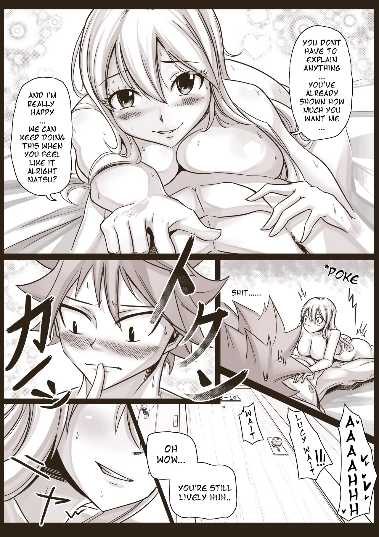 Fairy Heat 1 Doujin + Bonus page 16 featuring lucy heartfilia fairy tail parody - sweating kissing hentai manga - read online free
