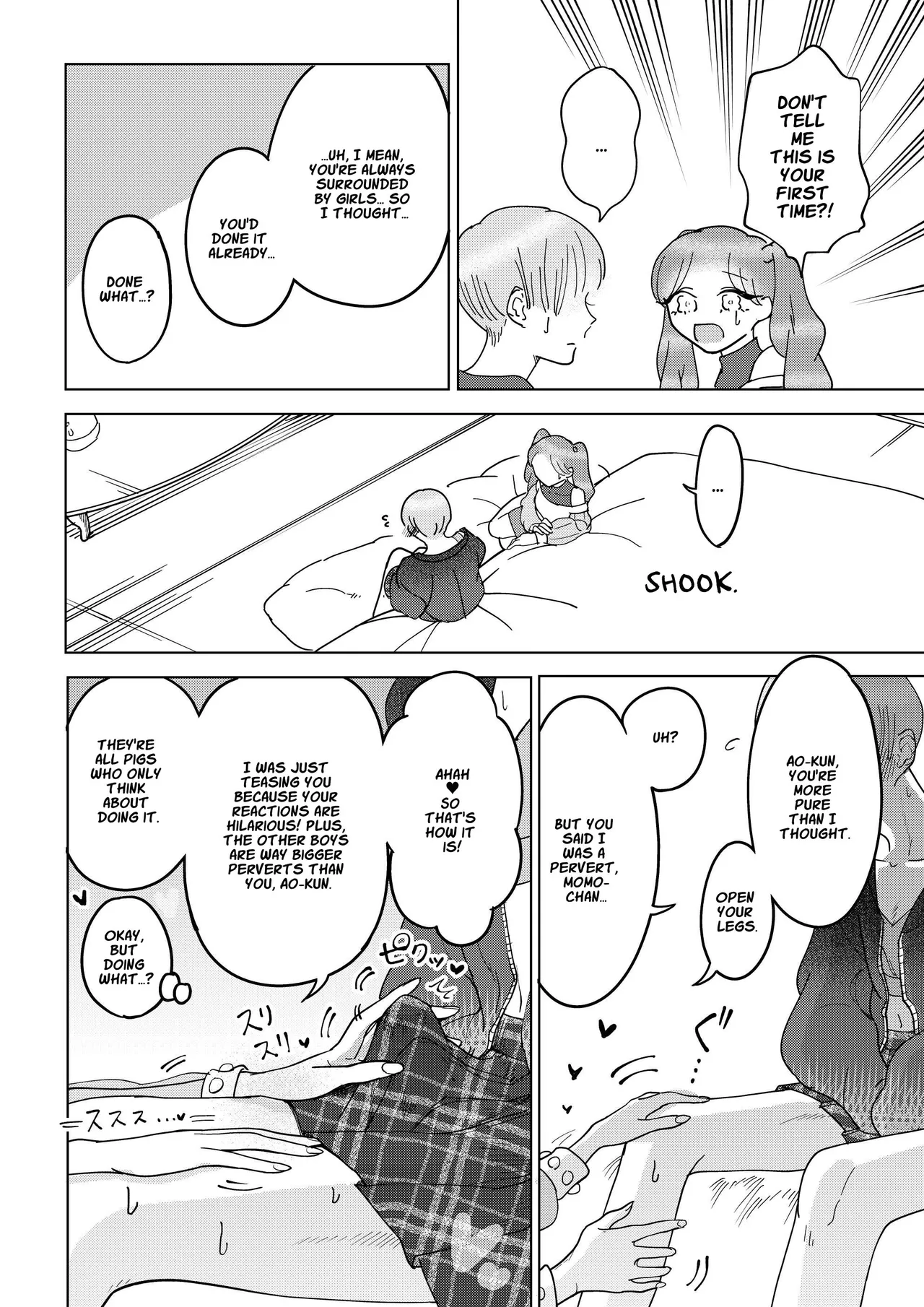 [Teriyaki Sasami Donburi (Teriyaki Sasami)] Kyou kara Onnanoko ~Pink Blue~ | Starting Today, You’re a Girl Pink×Blue [Englih] [星ニール] [Digital] page 15 original parody - handjob schoolboy uniform hentai manga - read online free