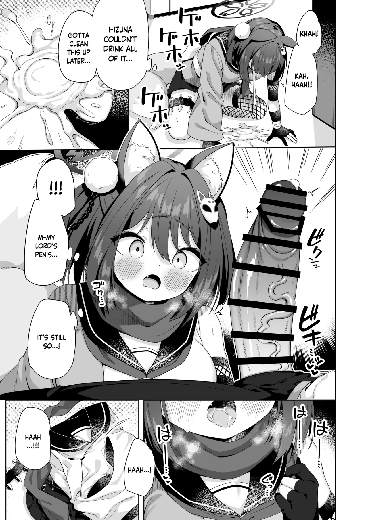 Aruji-dono no Osewa wa Shinobi no Tsutome desu!! | Taking Care of One's Lord is A Ninja's Duty!! page 10 featuring izuna kuda blue archive parody - sleeping blowjob hentai manga - read online free