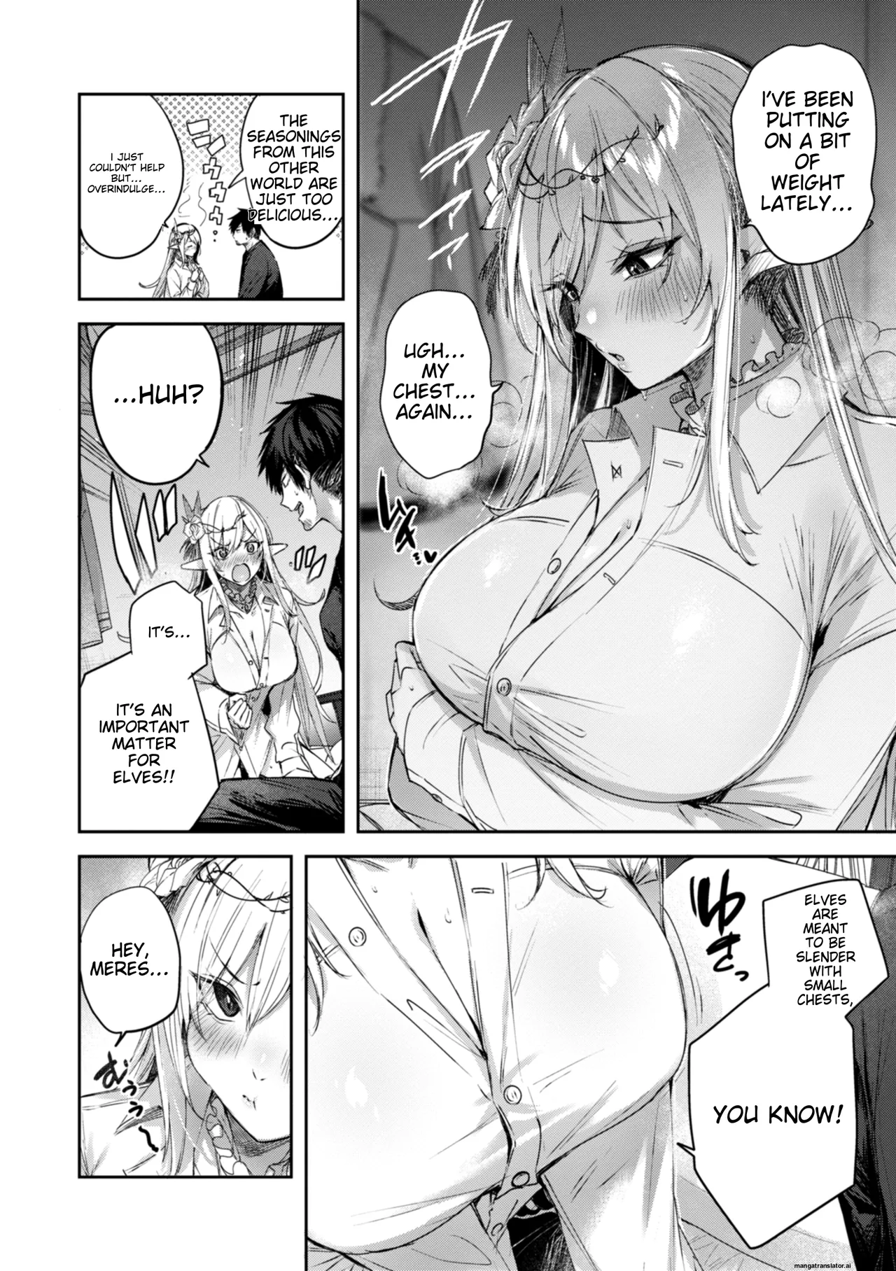 Dokushin Hunter no Deai wa Elf no Mori de | The Single Hunter Meets Girl in The Elven Forest page 59 - rough translation big breasts hentai manga - read online free