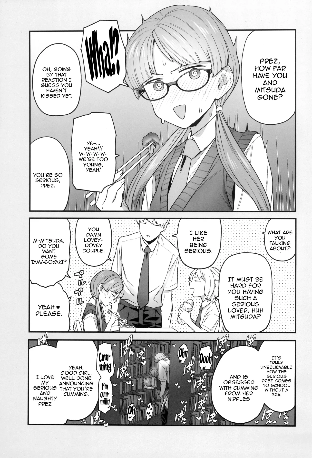 (C100) [Sayonara Hornet (Yoshiragi)] Iinchou to Mitsuda-kun | The Prez And Mitsuda-kun [English] {Doujins.com} page 19 original parody - sole female sole male hentai manga - read online free