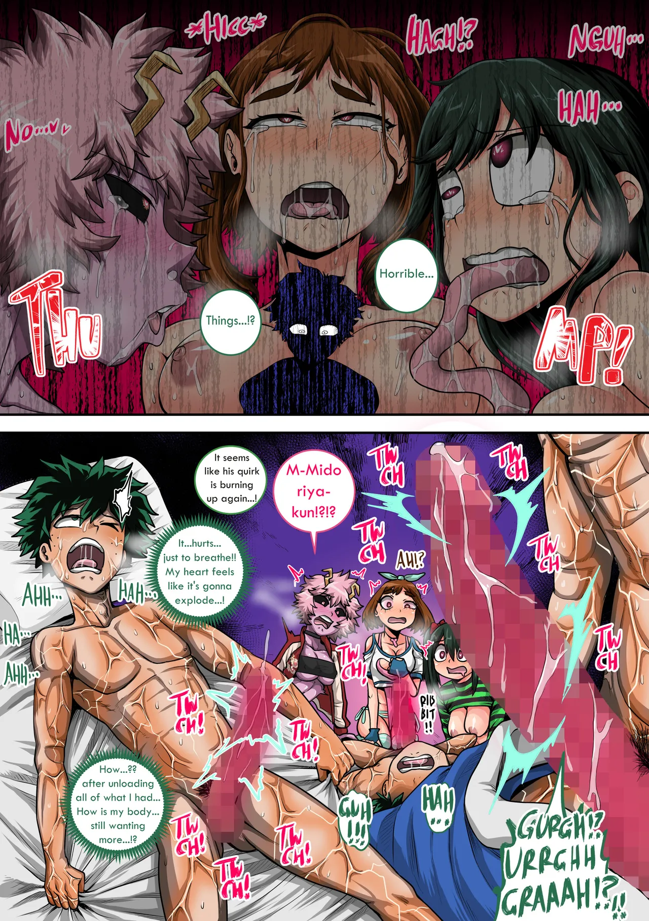 Boku no Harem Academia Ch. 8: Kanojo-tachi no Kesshin page 14 featuring tsuyu asui my hero academia parody - kissing big breasts hentai manga - read online free