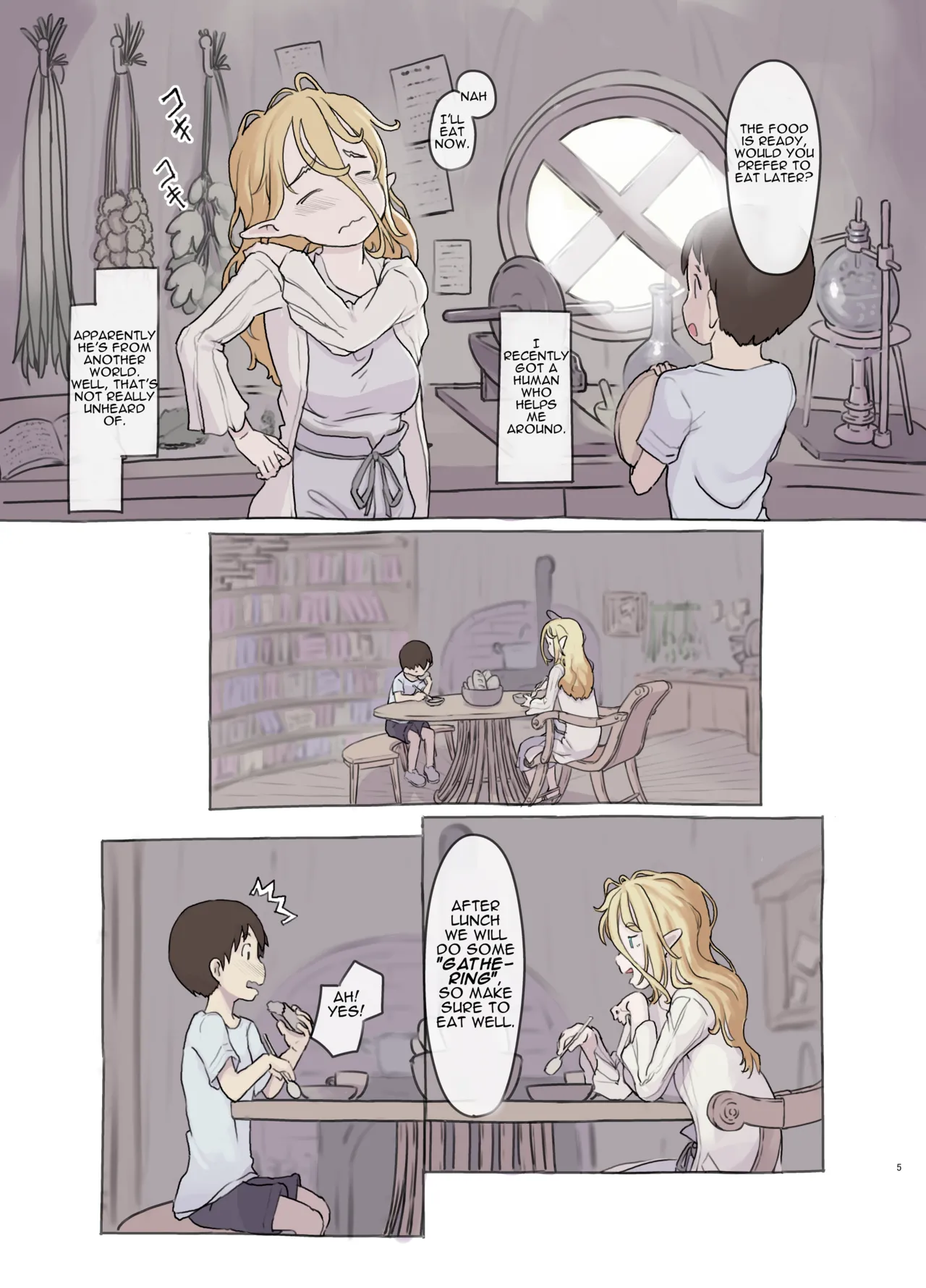 [Kuromahou Kenkyuujo (Nukaji)] Sozai Saishuu - Isekai Renkinjutsushi ni Hirowareta Boku | Gathering Ingredients - I Was Picked Up by an Alchemist From Another World [English] [Brazilisaconspiracy] [Full Color Version] [Digital] - Page 5