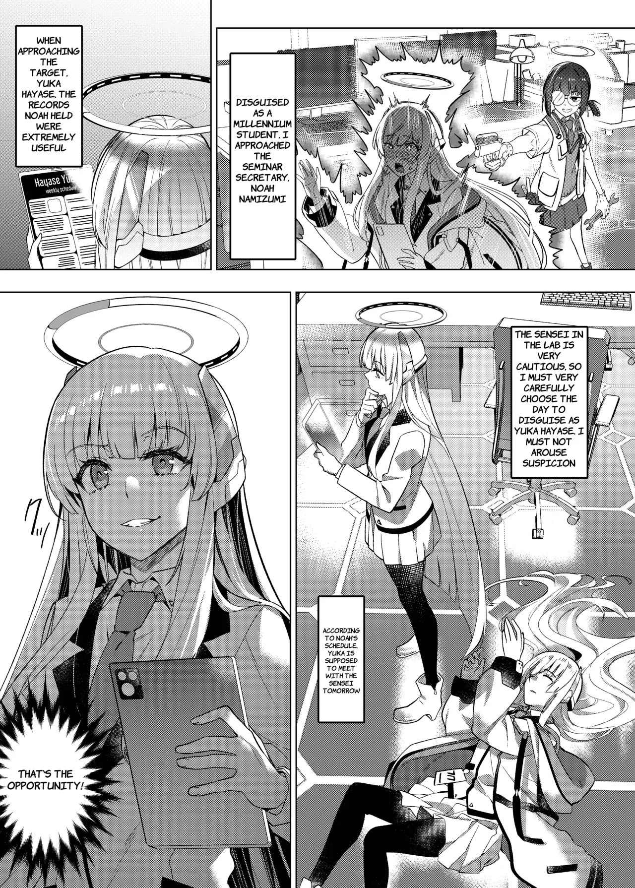 Yuuwaku de Schale Sensei o Yowaraseru Sakusen Blue Archive TSF doujinshi | The Strategy to Weaken Schale Sensei with Temptation page 17 featuring sensei blue archive parody - glasses schoolgirl uniform hentai manga - read online free