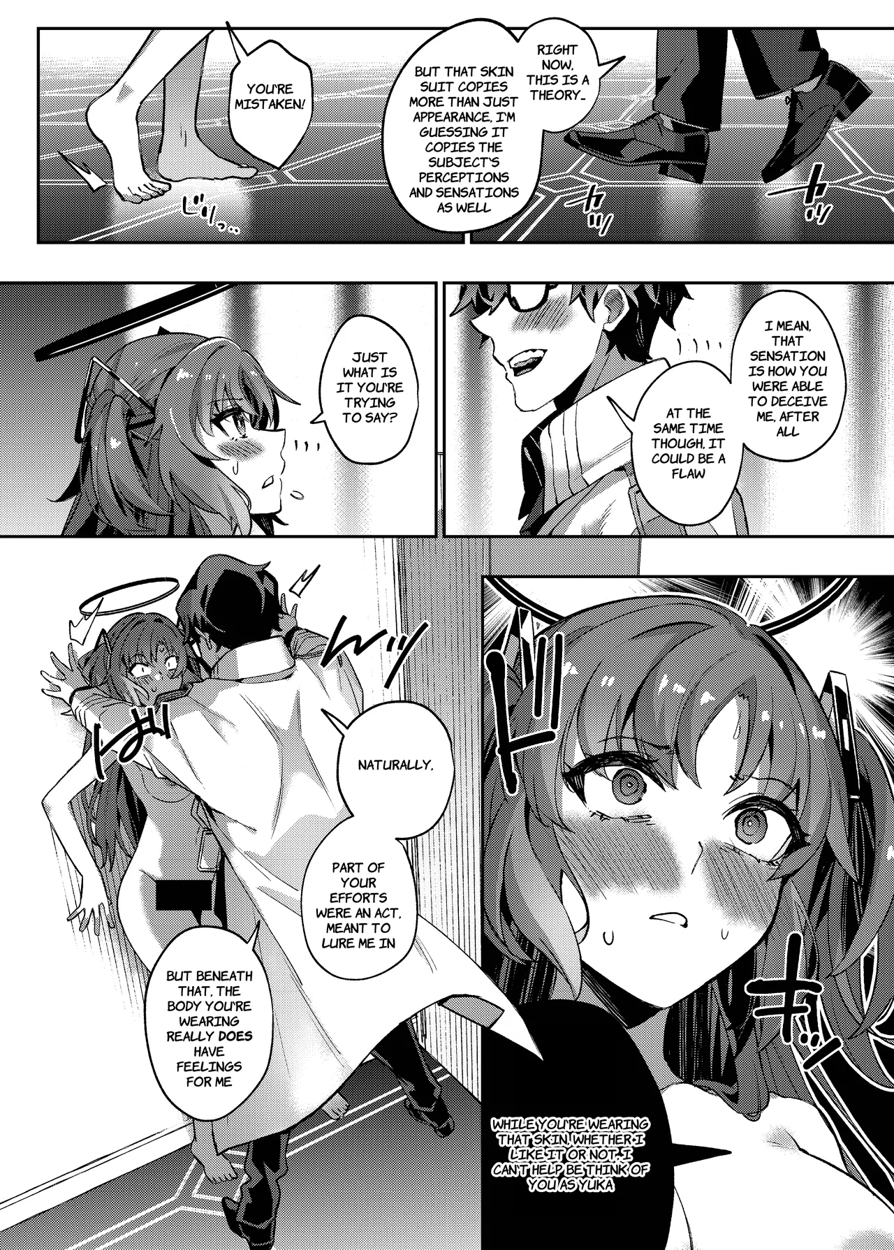 Yuuwaku de Schale Sensei o Yowaraseru Sakusen Blue Archive TSF doujinshi | The Strategy to Weaken Schale Sensei with Temptation page 39 featuring sensei blue archive parody - glasses schoolgirl uniform hentai manga - read online free