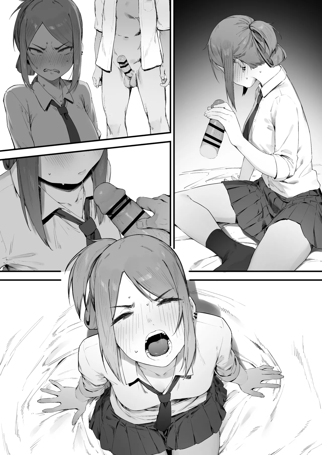 Yankee-chan No Hatsu H page 15 original parody - schoolgirl uniform blowjob hentai manga - read online free