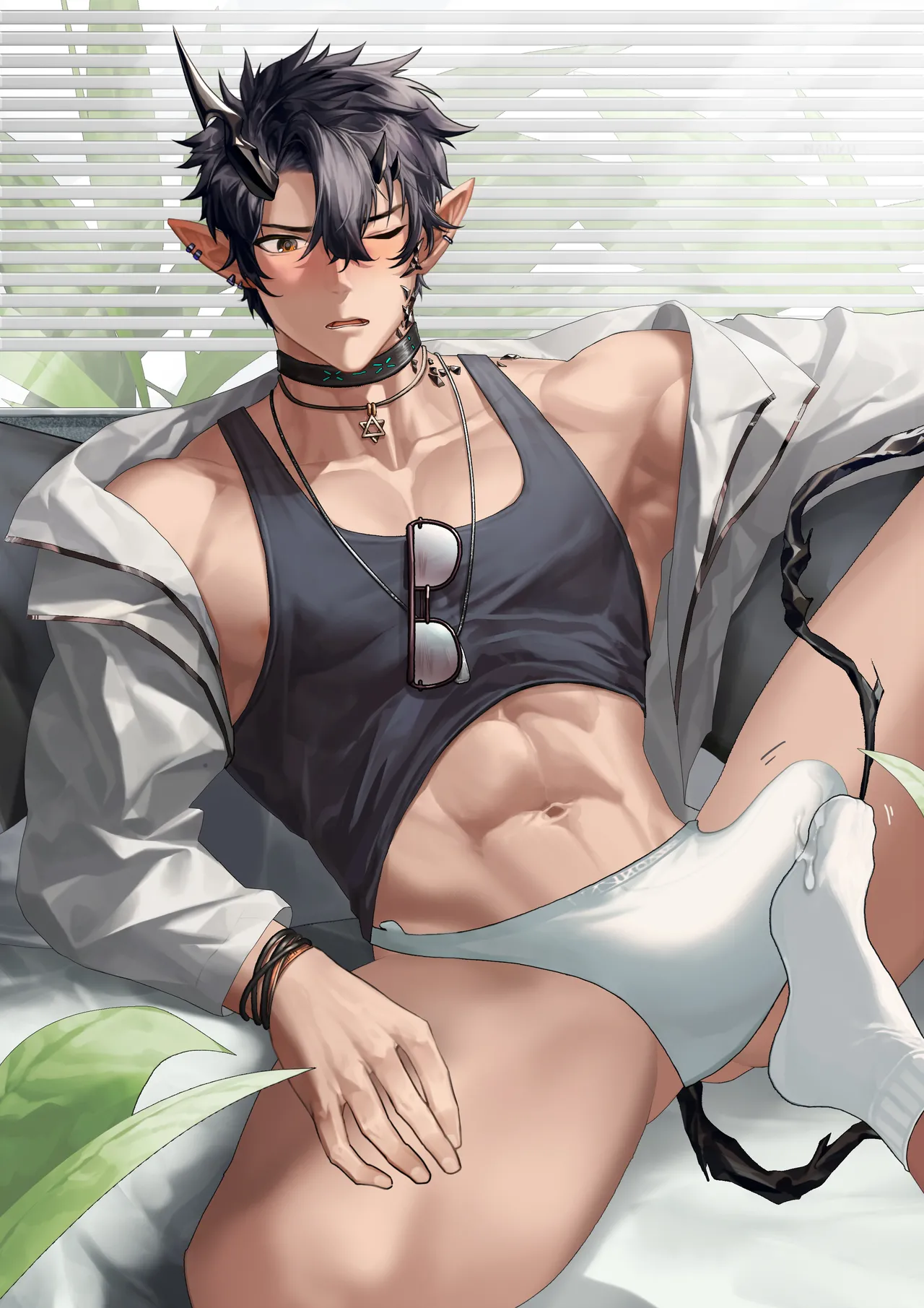 炎客泳装 page 34 original parody - footjob males only hentai manga - read online free