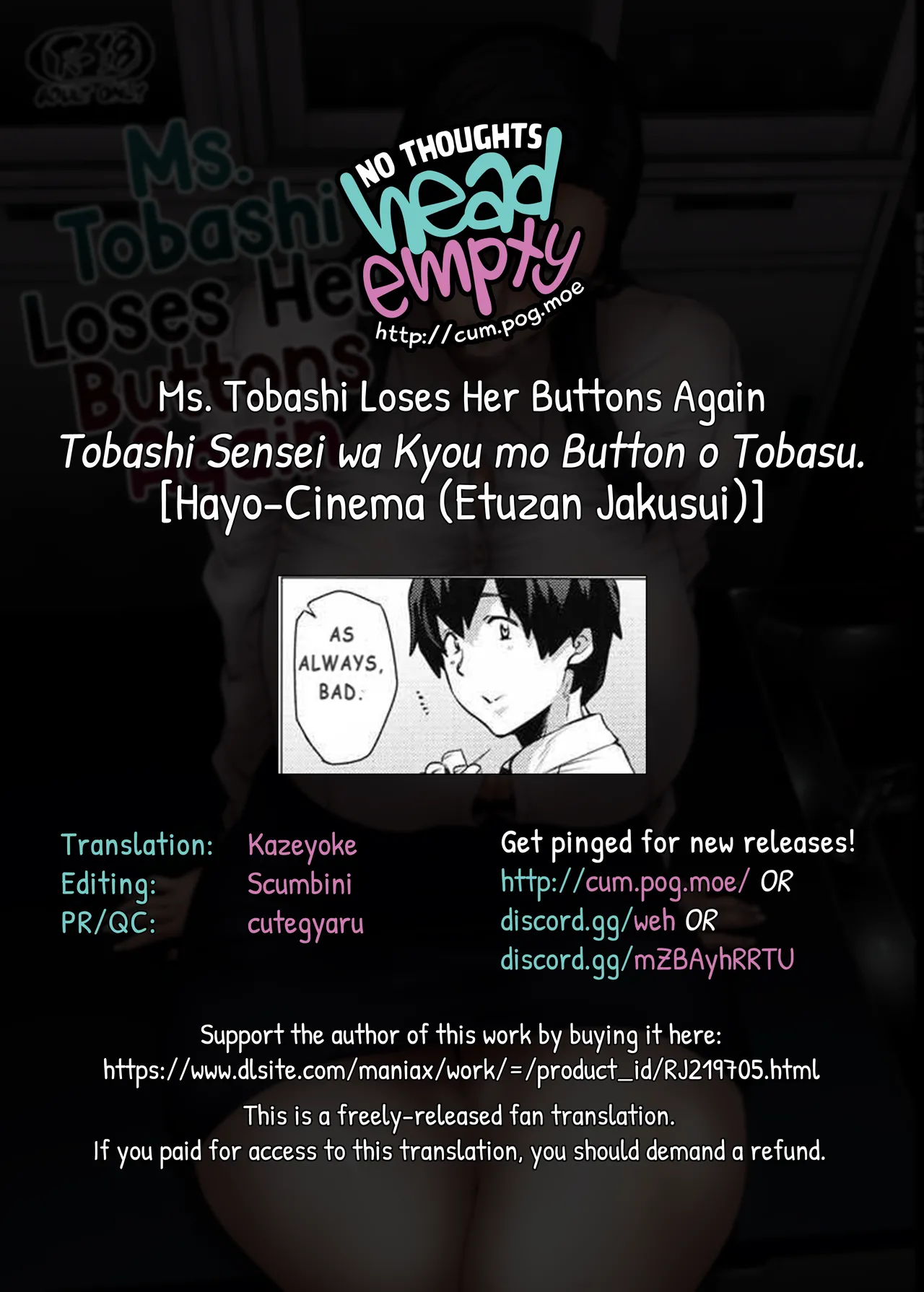 Tobashi Sensei wa Kyou mo Button o Tobasu. | Ms. Tobashi Loses Her Buttons Again page 27 original parody - sole female sole male hentai manga - read online free