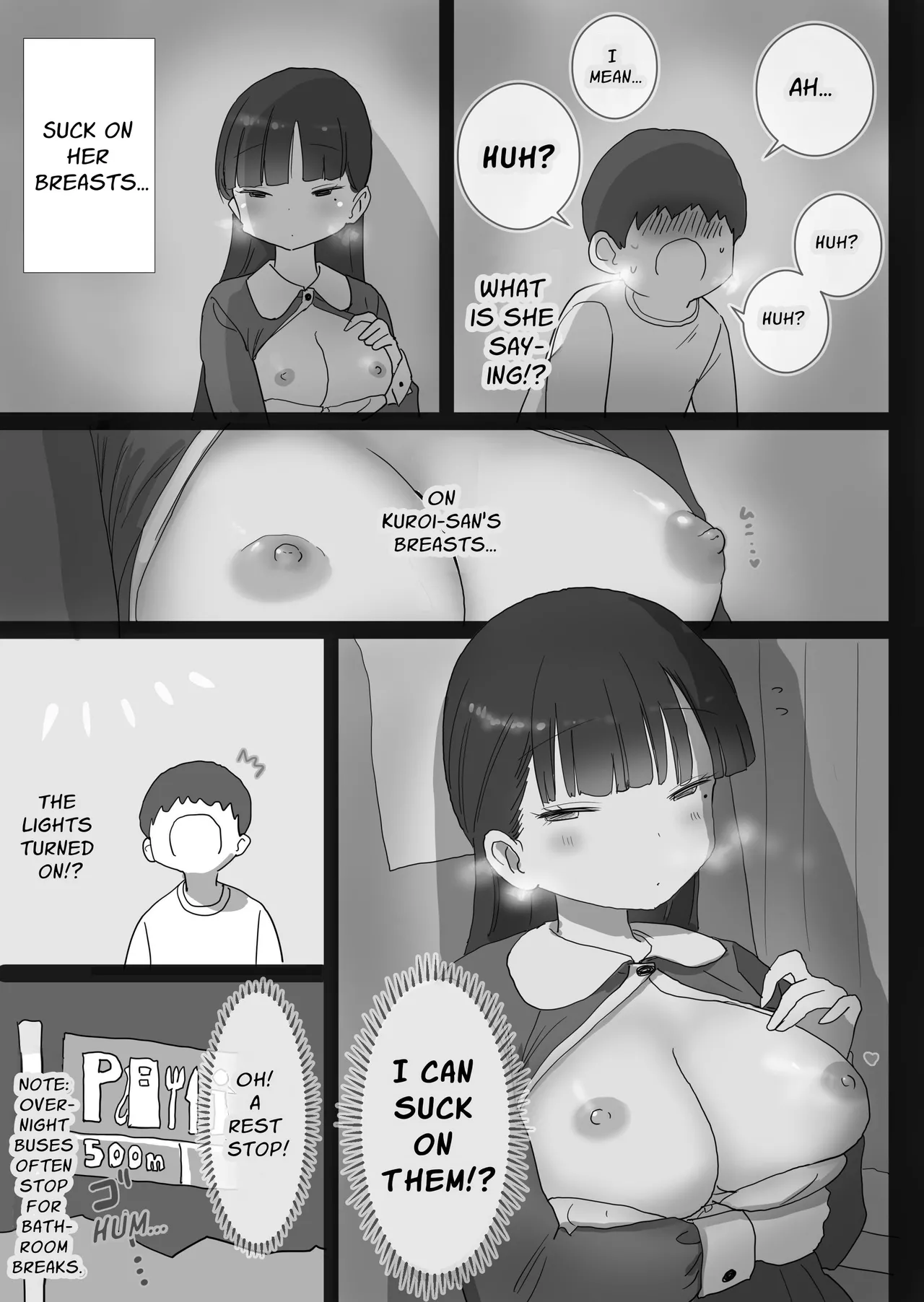 Yokou Bus Demo Kossori Nakadashi Sasete Kureru Classmate no Kuroi-san | My Classmate Kuroi Lets Me Secretly Creampie Her Even On An Overnight Bus page 19 original parody - sole female sole male hentai manga - read online free