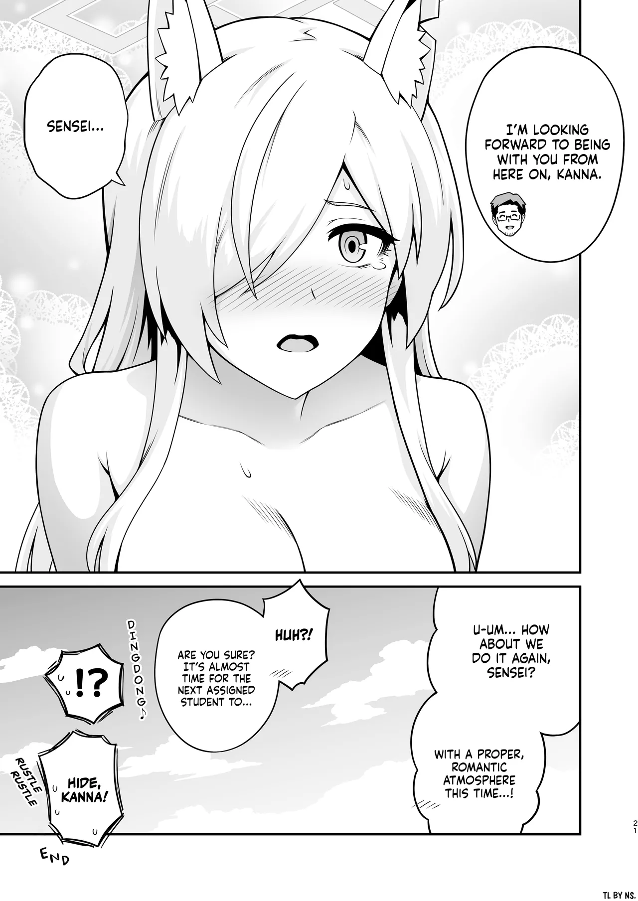 Kanna to Hatsujouki | Kanna And The Mating Season page 21 featuring sensei blue archive parody - unusual teeth kissing hentai manga - read online free