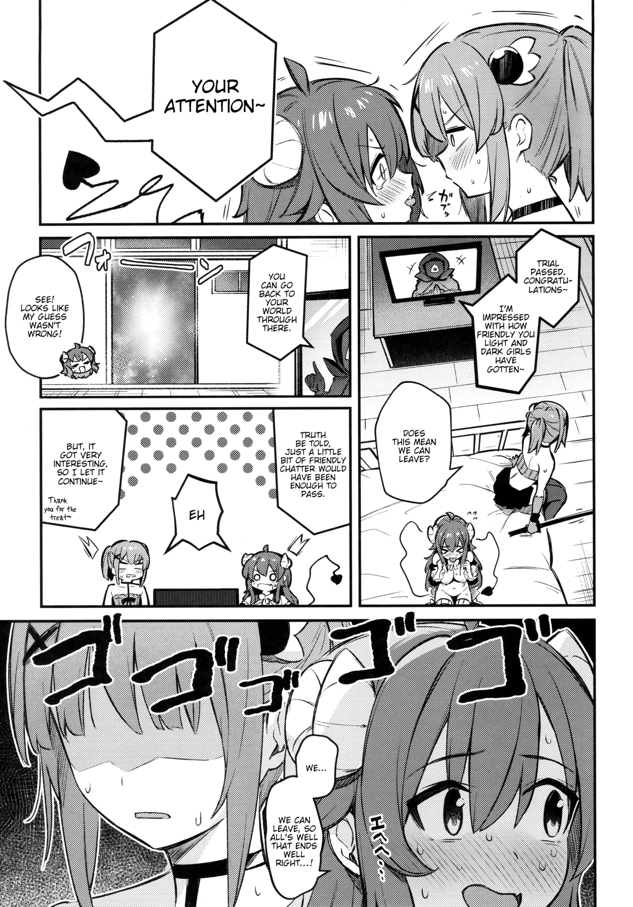 Mazoku wa Shukuteki to Nakayoshi Shinai to Derarenai Heya ni, Tojikomerarete Shimatta! page 34 featuring yuko yoshida machikado mazoku parody - kissing magical girl hentai manga - read online free