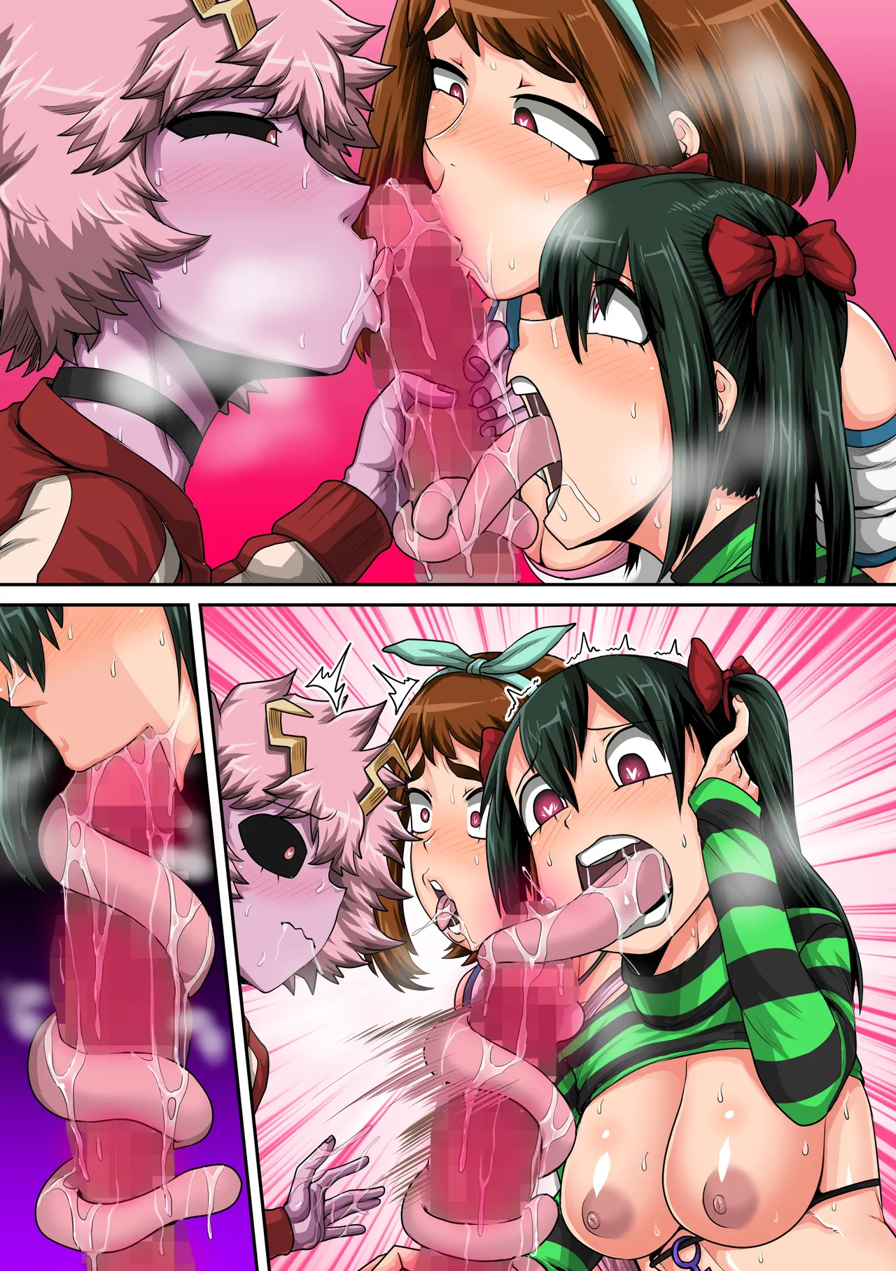 Boku no Harem Academia Ch. 8: Kanojo-tachi no Kesshin page 75 featuring tsuyu asui my hero academia parody - sole male nakadashi hentai manga - read online free