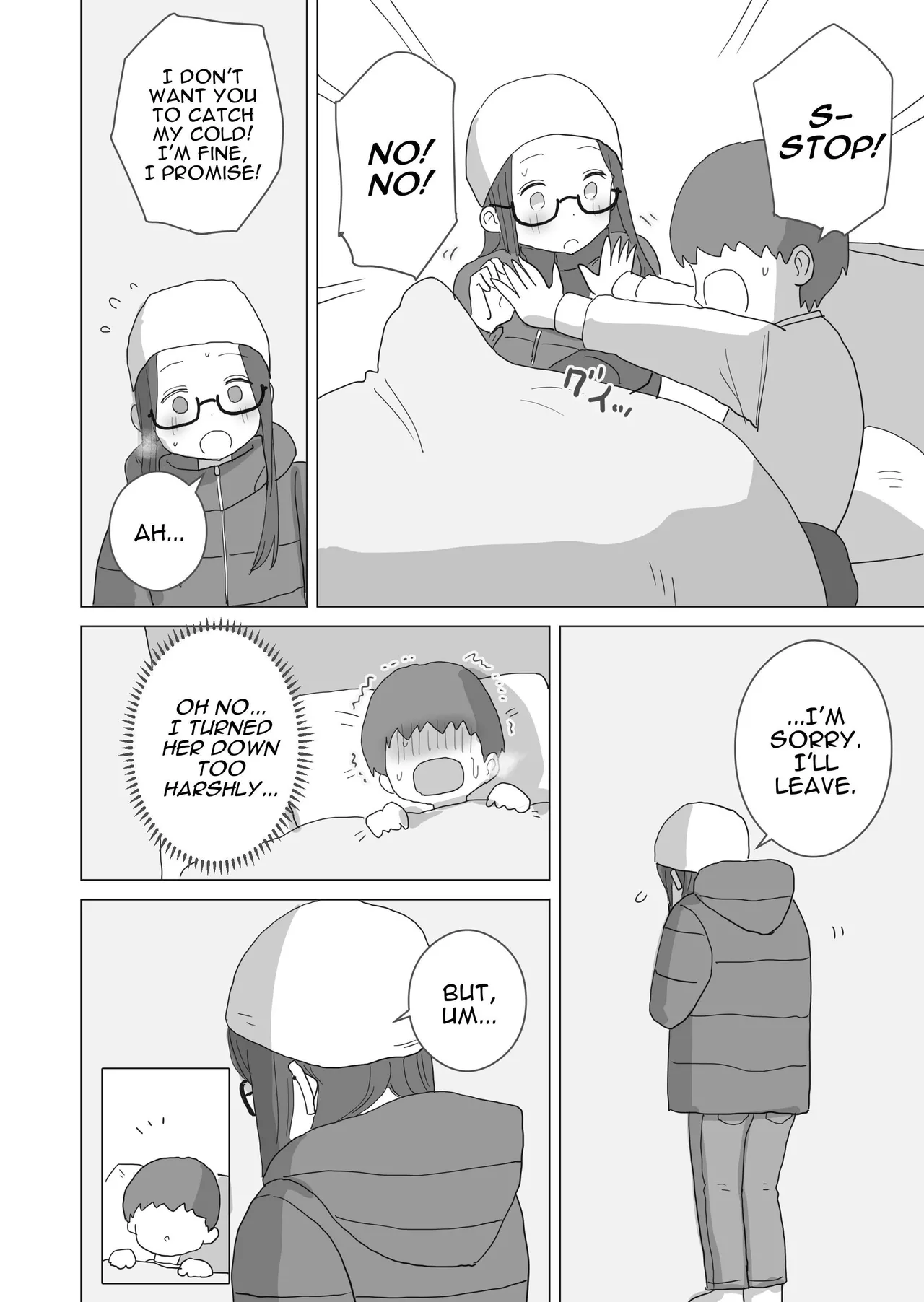 [Hiyashi Makura] Aru Ooyuki no Tsumetai Yoru Boku no Ie no Futon no Naka de Beit-saki no Onnanoko-tachi ga Naisho de Micchaku Atatame Ecchi Shite Kureta. | One Cold Snowy Night, My Colleague Secretly Had Intimate Warm-up Sex With Me Under The Bed Sheets. [English] [Darg777 Translations] page 67 original parody - sole male mosaic censorship hentai manga - read online free