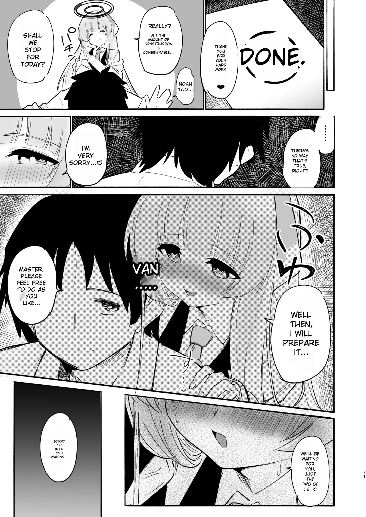 This training is practice...right? page 71 featuring noa ushio blue archive parody - rough translation ahegao hentai manga - read online free