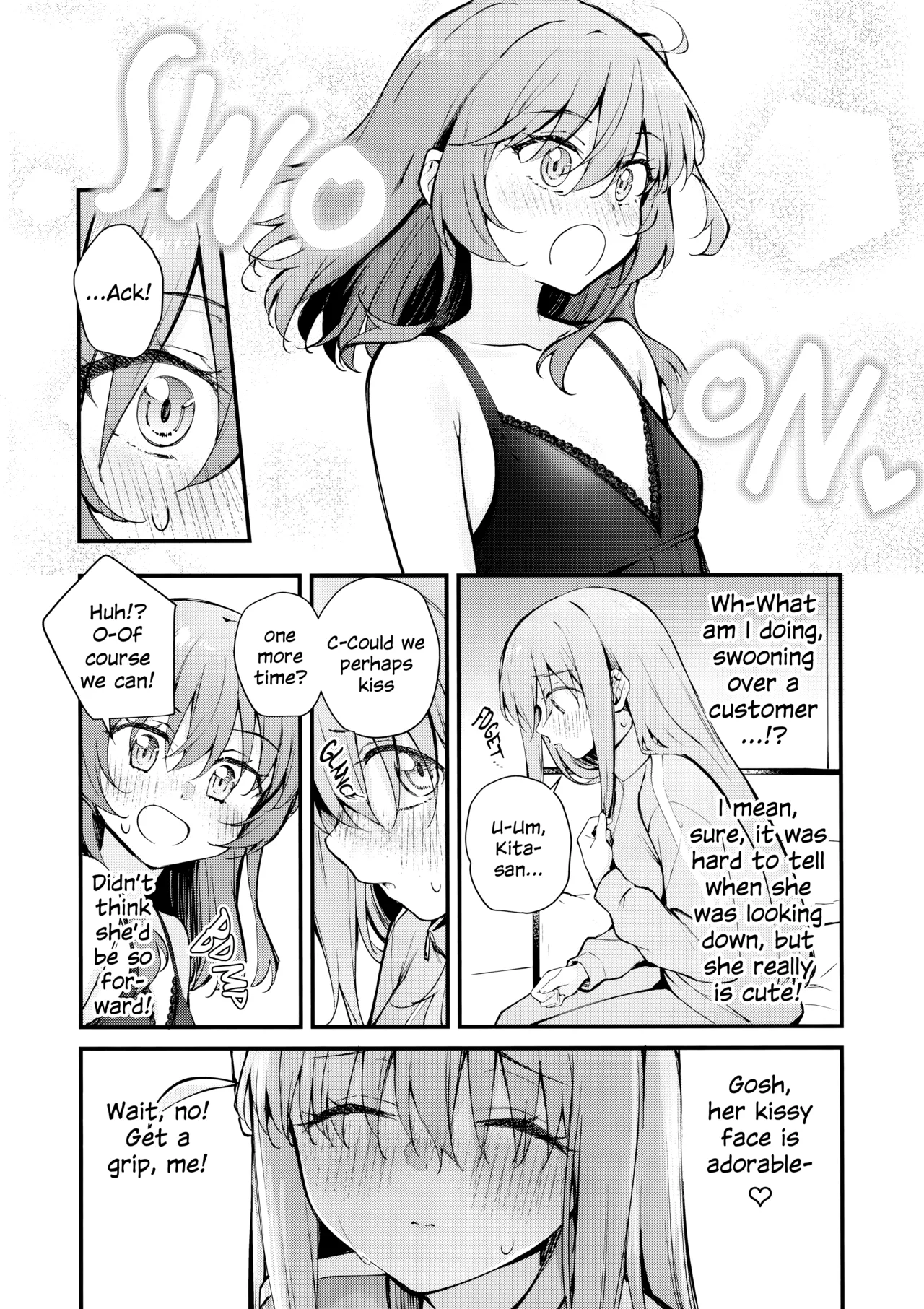 (Kessoku Rock! 10) [Kitaku Jikan (Kitaku)] Meguriai Tokyo ~Les Fuuzoku e Iku.~ | Tokyo Encounter: Visiting a Lesbian Brothel (Bocchi the Rock!) [English] page 11 featuring hitori gotou bocchi the rock parody - kissing females only hentai manga - read online free