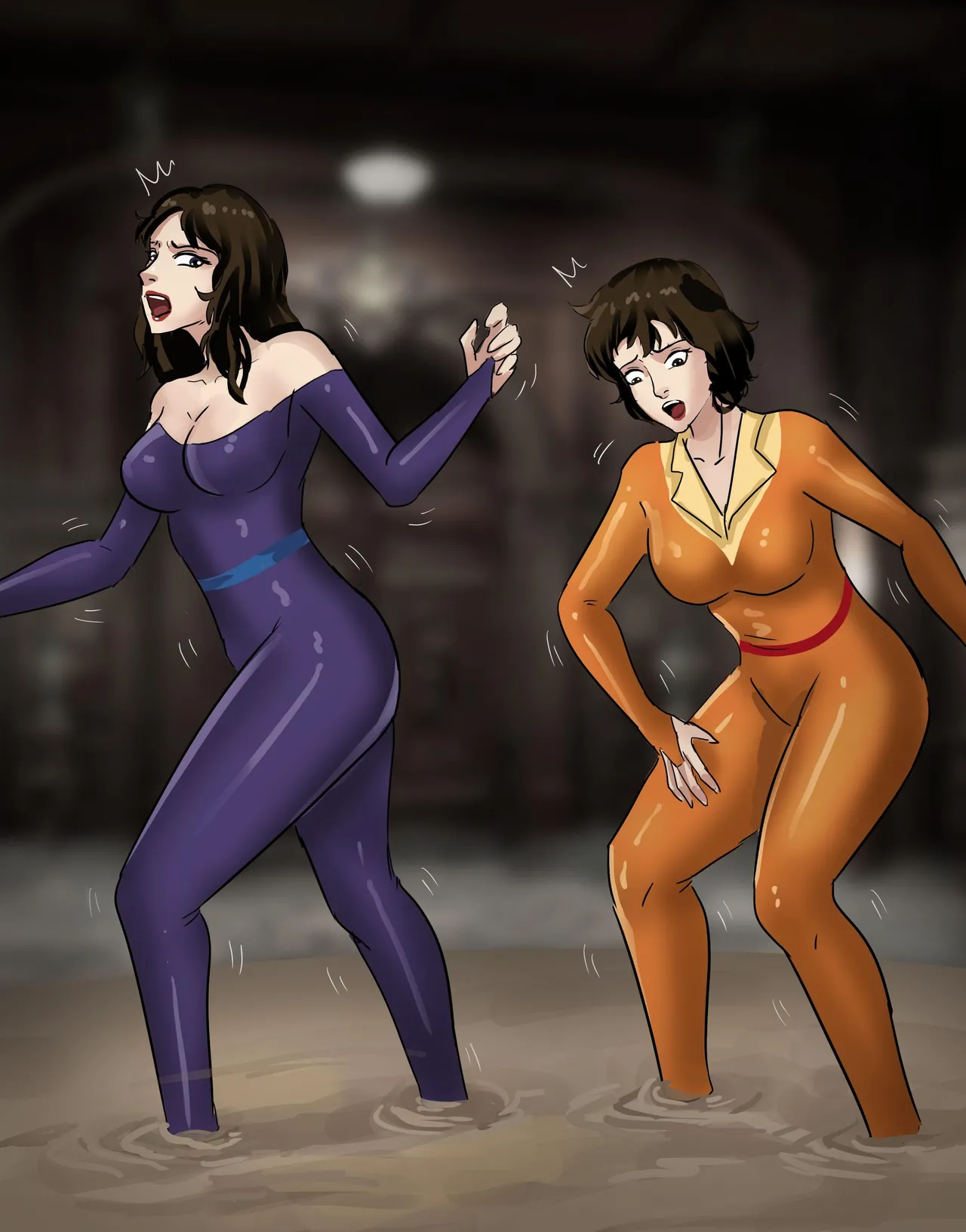 《猫眼三姐妹—诡异的收藏品 》性感紧身衣神偷猫眼 遇到奇怪的伯爵 中计被沼泽淹没  被囚禁成美丽收藏品~ page 22 featuring hitomi kisugi cats eye parody - gag bondage hentai manga - read online free