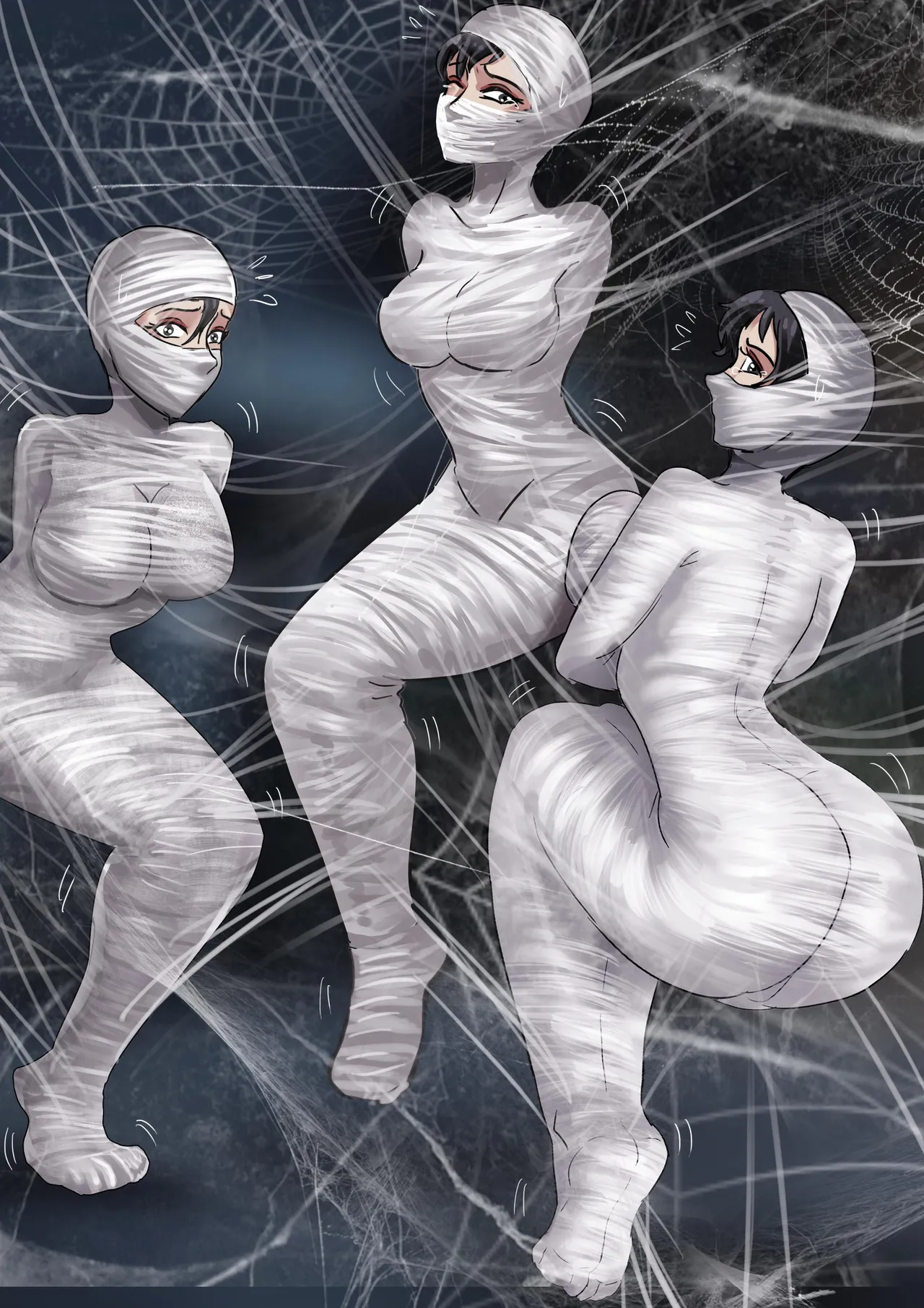 《经典题材—性感女忍者村的陷落》超大规模群缚 黏液 蛛丝 触手 各种玩法 性感情趣女忍被成群囚禁玩弄 - Page 27