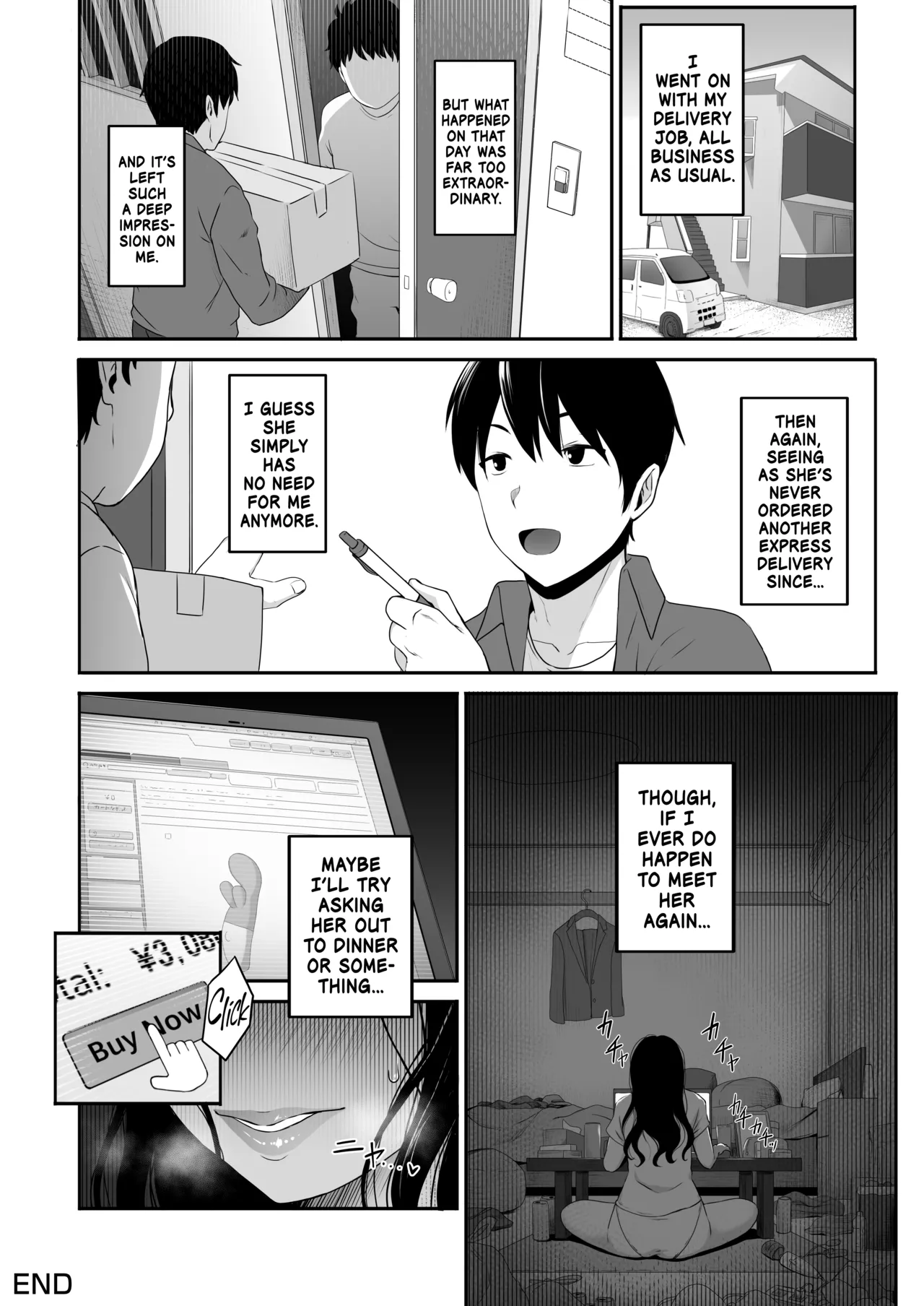 [Amai Wakusei] Takuhai-kun ga Yarareta! ~Hatsujou Onee-san ga Neratteita Otodokemono wa Oredeshita~ | Bagged a Delivery Boy! ~The Package the Horny Lady Was Expecting Was the One in My Pants~ [English] [head empty + BoundaryTL] page 27 original parody - big breasts condom hentai manga - read online free