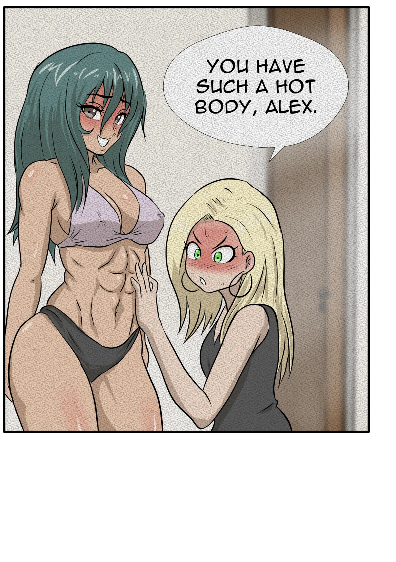 Alex and Danny's Weight Training Mishap! FINAL page 50 original parody - yuri kissing hentai manga - read online free