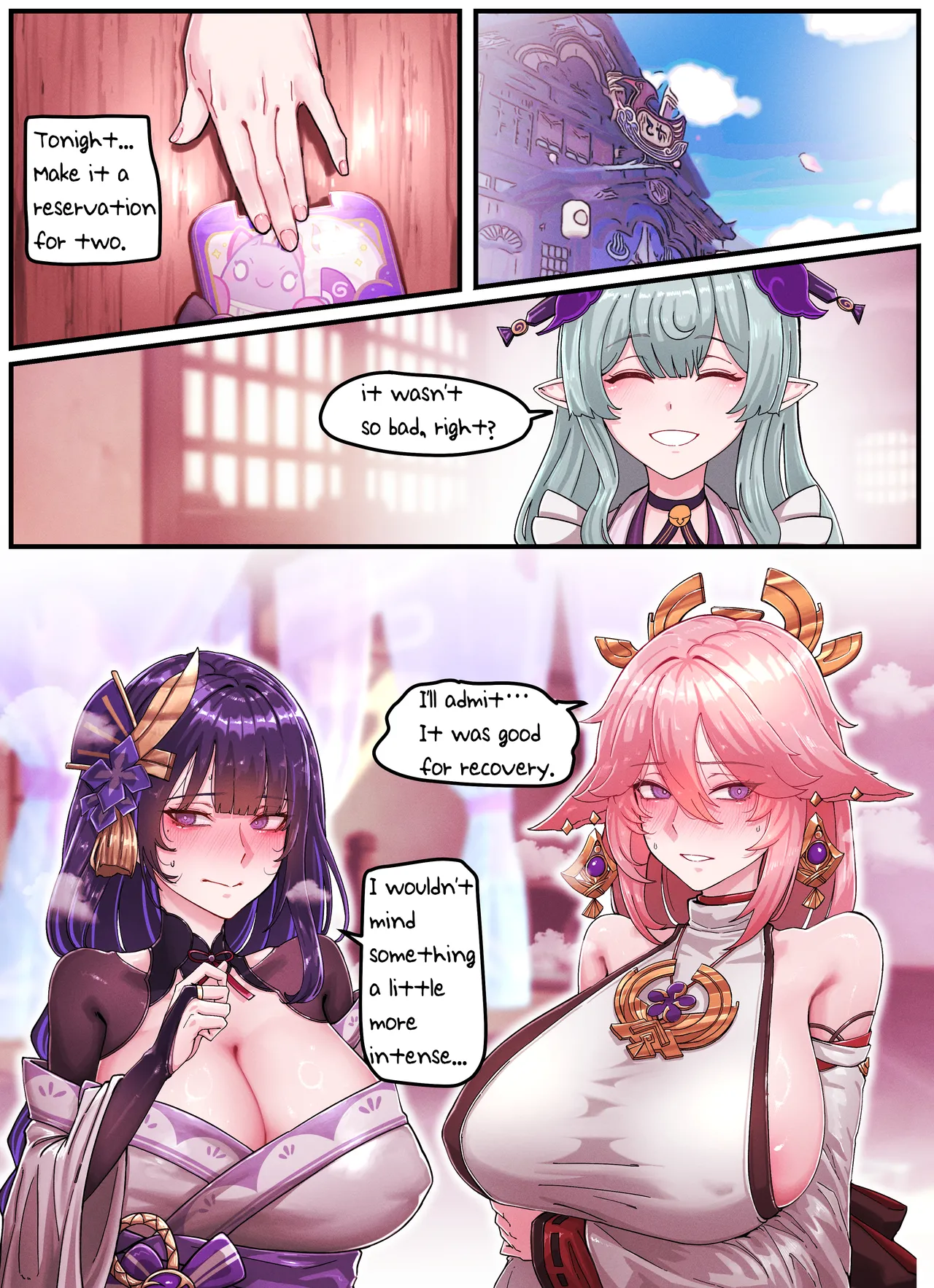 Teyvat Gravure #09: Raiden & Miko page 18 featuring raiden shogun genshin impact parody - big breasts group hentai manga - read online free