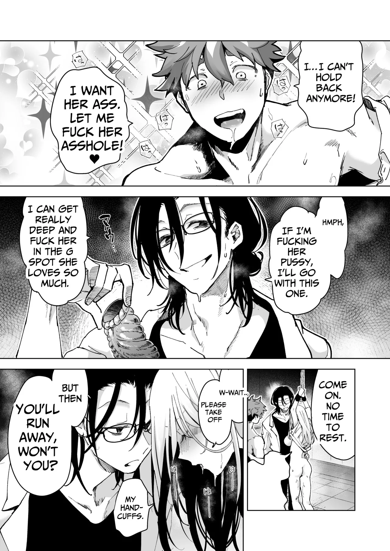 [Face Look Ponpon (Mogiri Ochigi)] Ai Gangu no Onna ~Tokumei Kaihatsu-bu no Otoko Futari ni Gangu ni Sarete Rinri ga Houkai~ | Turned into a Sex Toy?! Goodbye Morals!! Product Testing for the Secret R&D Department [English] [Kabedon] page 124 original parody - big breasts mmf threesome hentai manga - read online free